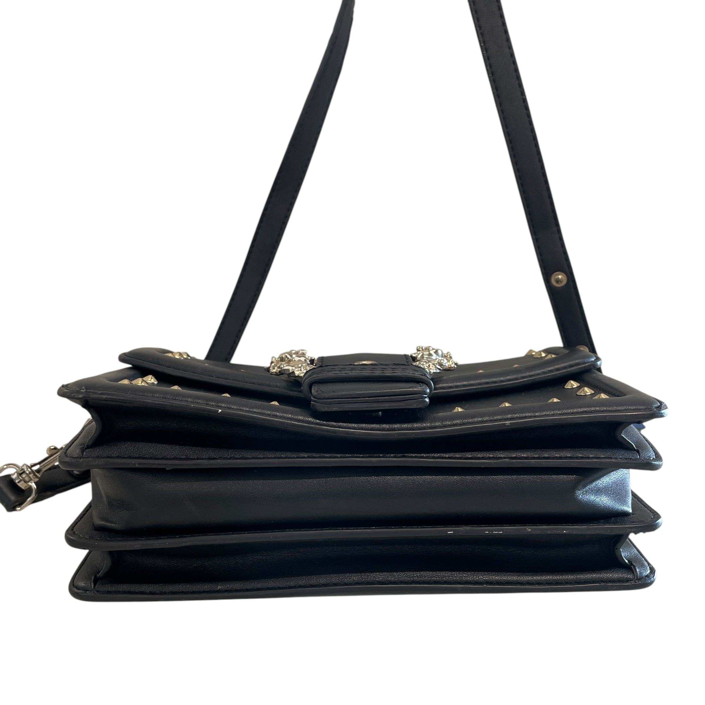 VERSACE JEANS COUTURE/Hand Bag/Leather/BLK/STUDDED/GOLD/LONG STRAP view 3