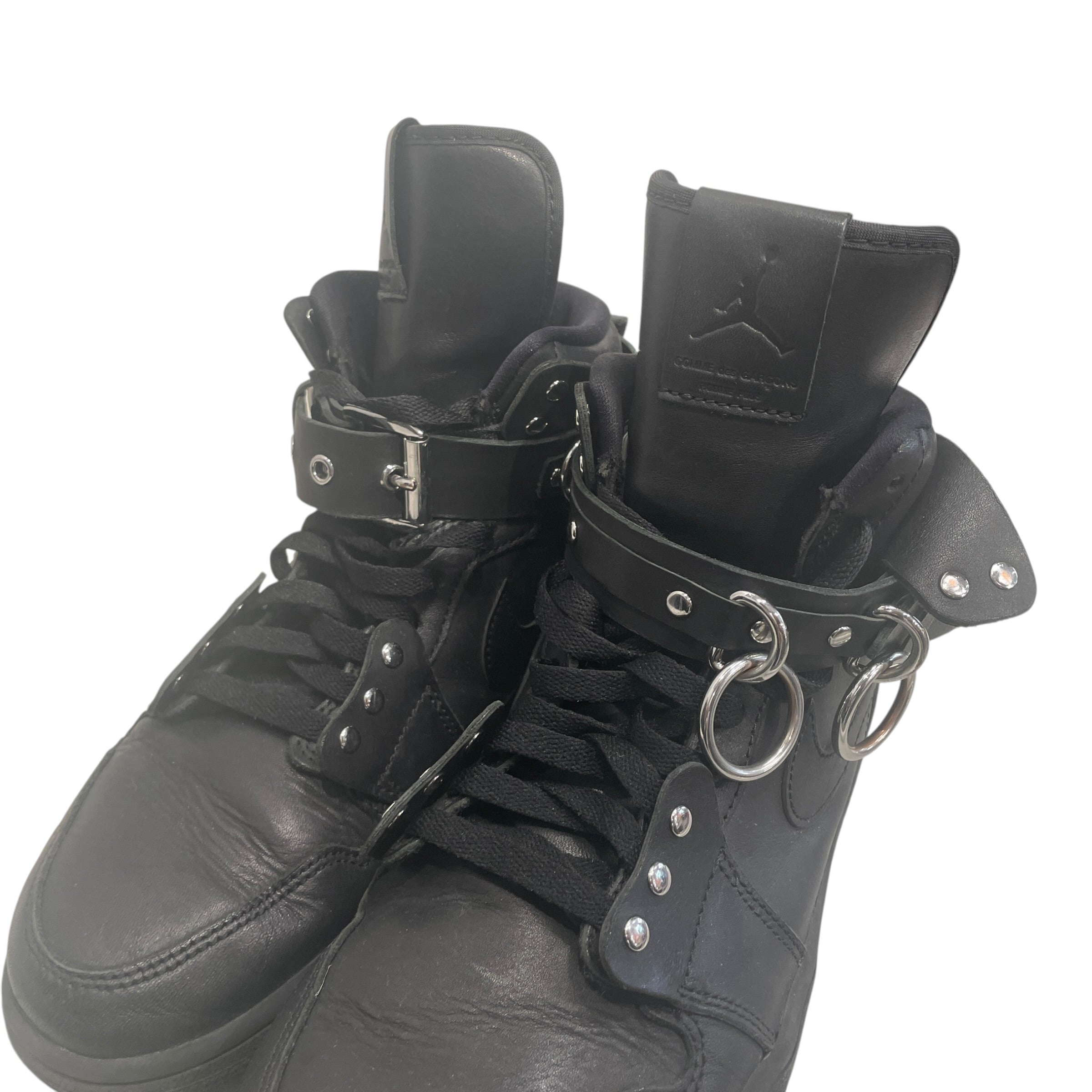 NIKE/COMME des GARCONS/AIR JORDAN 1 HI STRAP SP-C/Hi-Sneakers/US 9/Leather/BLK/CN5738-001 view 5