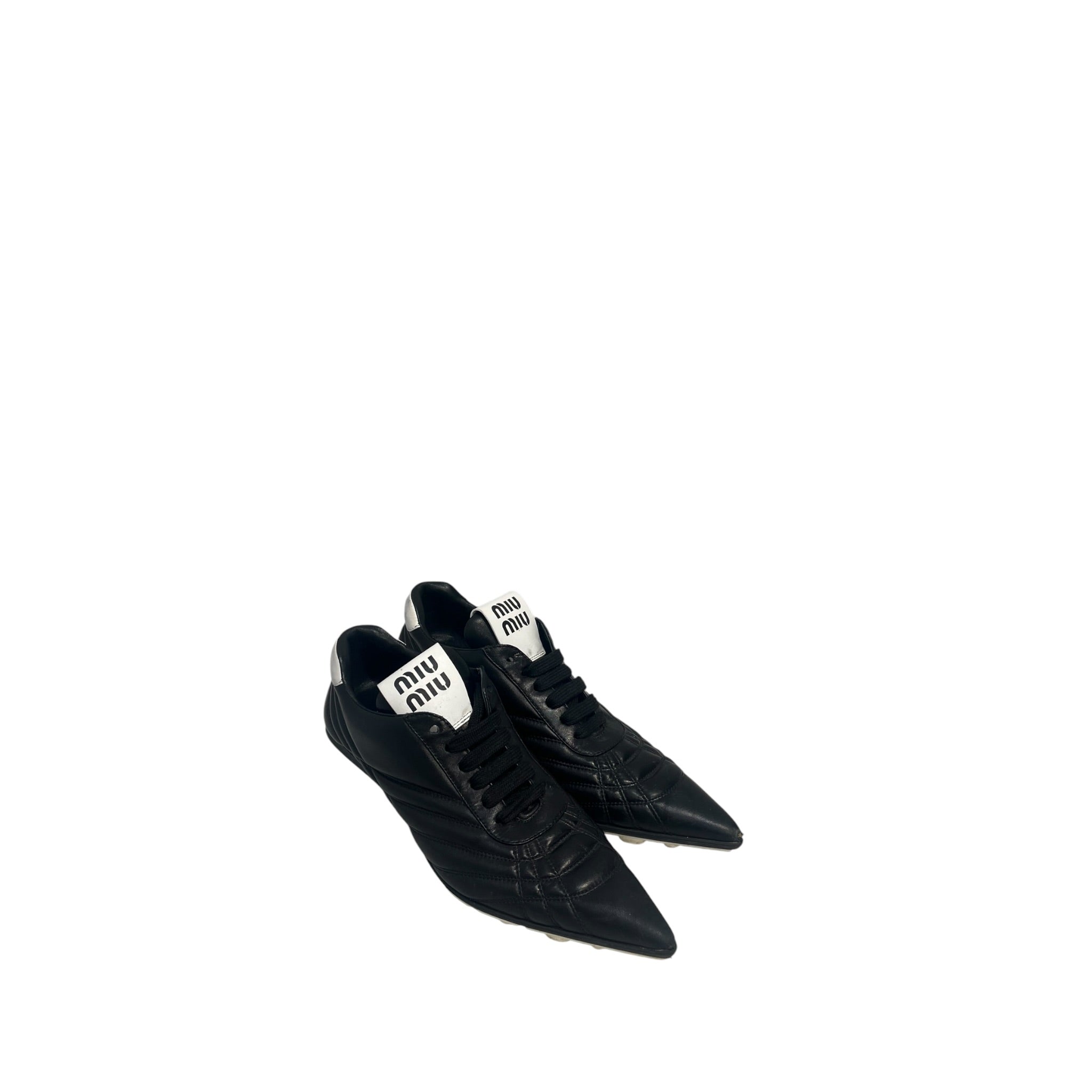 MIU MIU/Heels/EU 36.5/Leather/BLK/NAPPA POINTED TOE QUILTED view 2