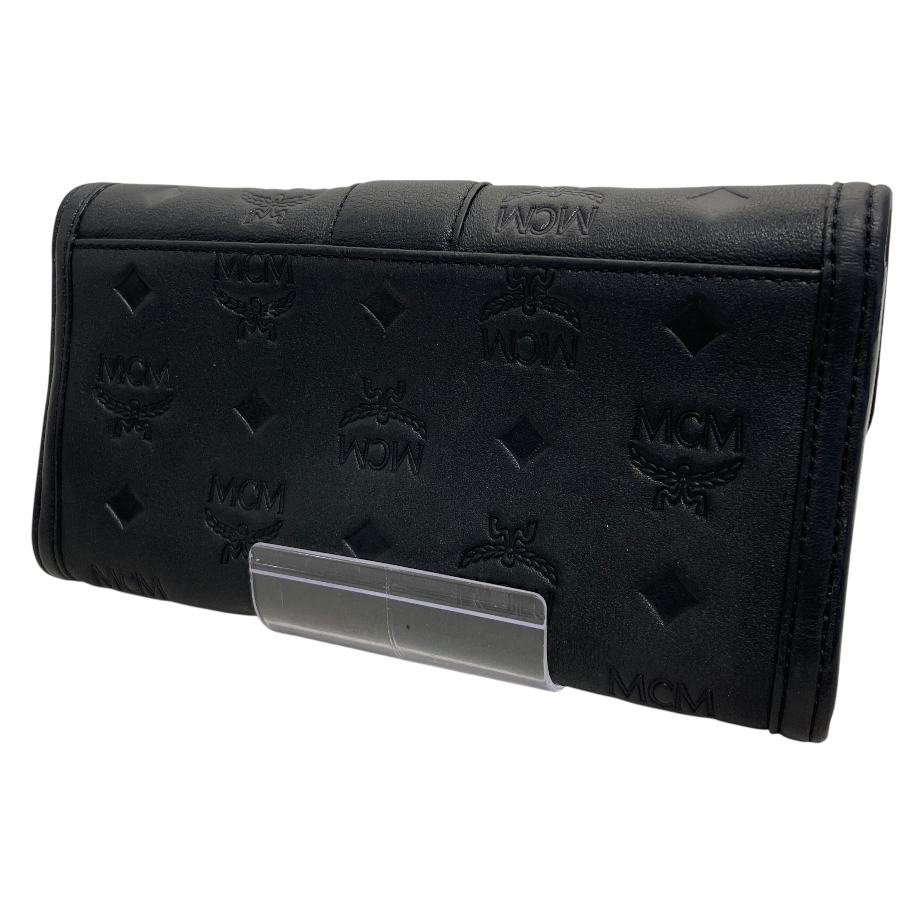 MCM/Trifold Wallet/Monogram/Leather/BLK/ view 2