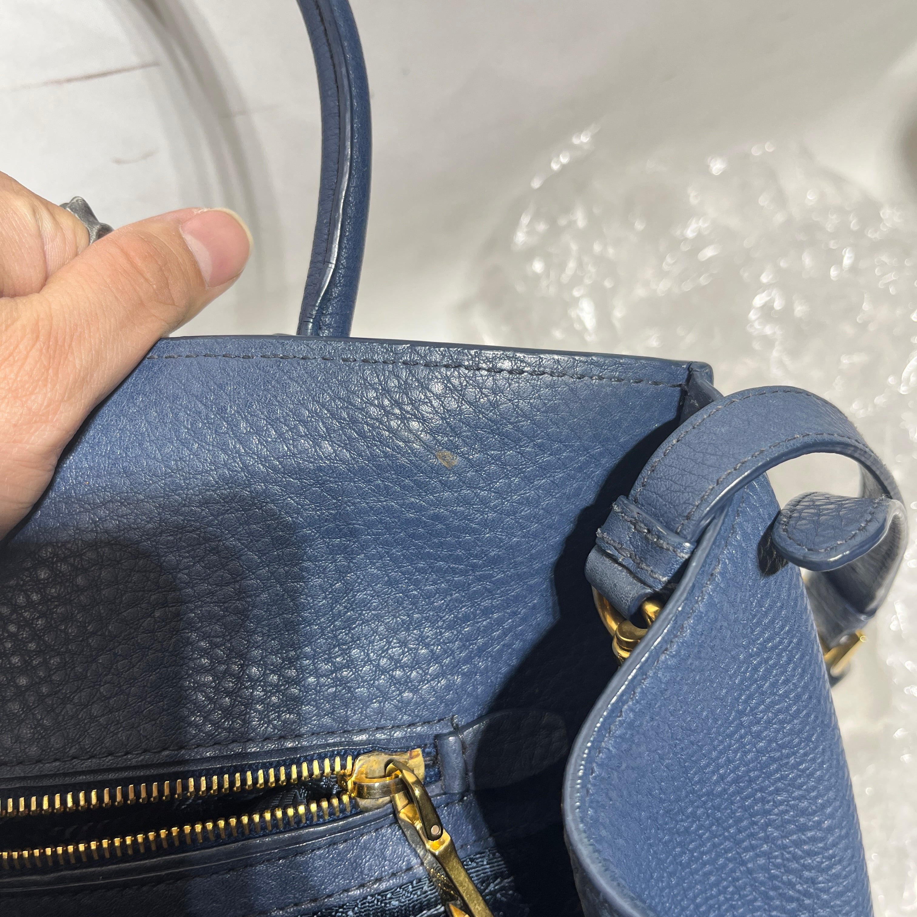 PRADA/Hand Bag/Leather/NVY/VITELLO DAINO SHOPPER TOTE view 11