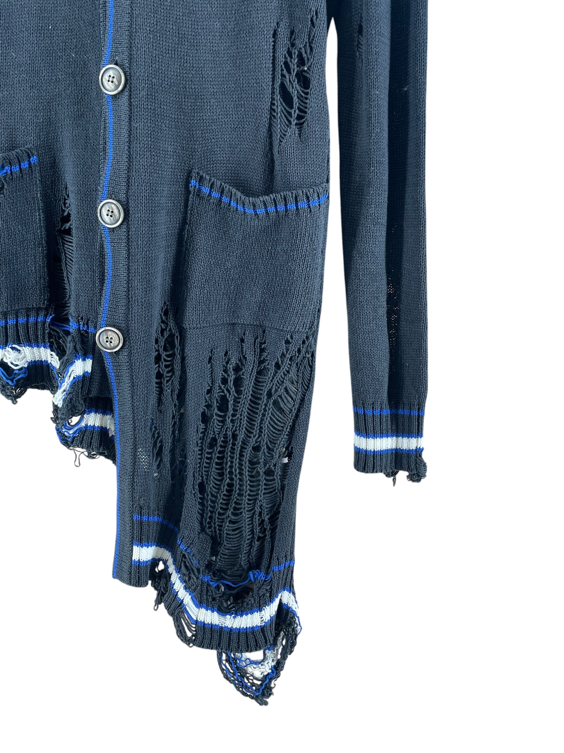 MIHARA YASUHIRO/Cardigan/L/Cotton/BLK/81523535 Distressed Cardigan view 6