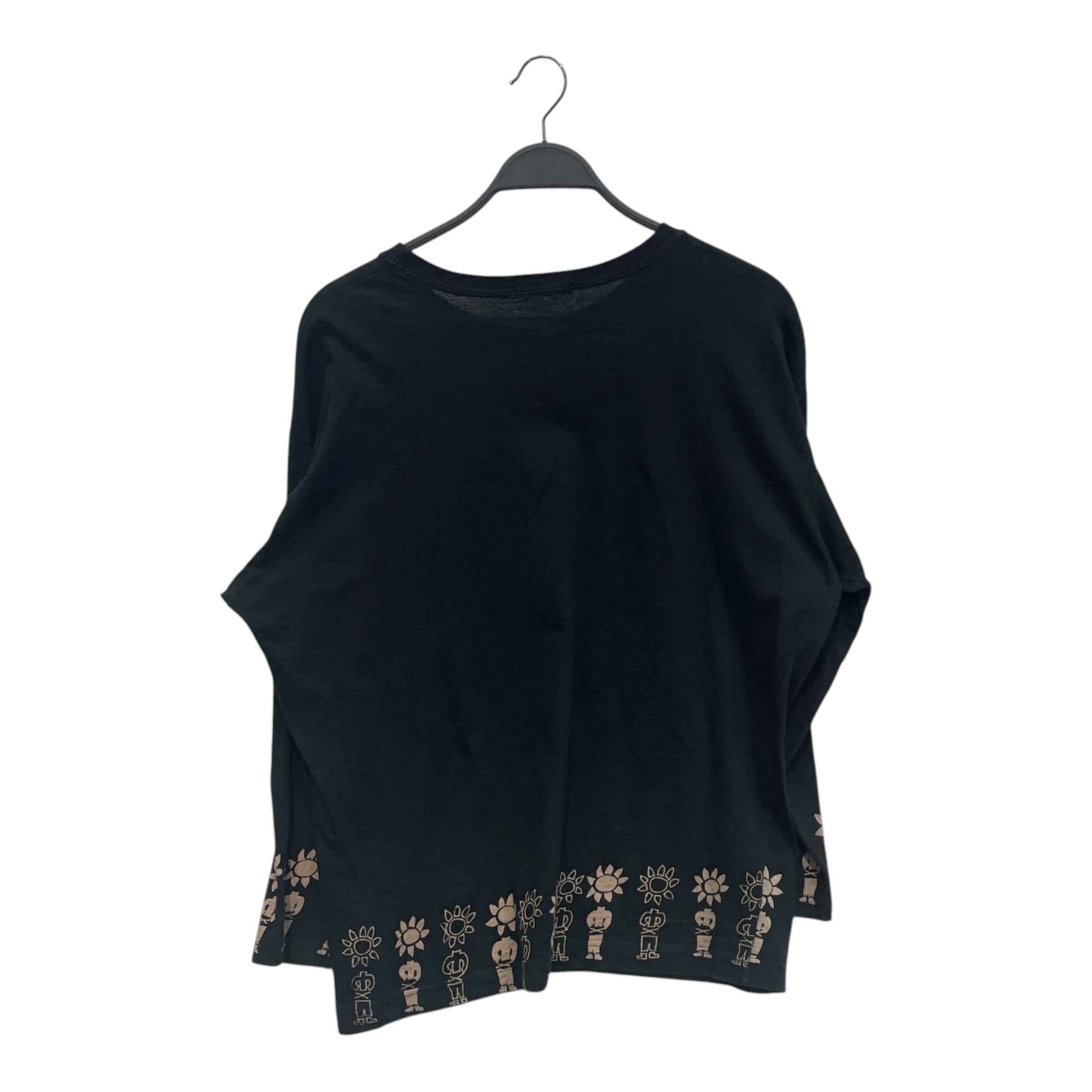 MARITHE FRANCOIS GIRBAUD/LS T-Shirt/OS/Cotton/BLK/Graphic/FLOWER PEOPLE GRAPHIC view 2