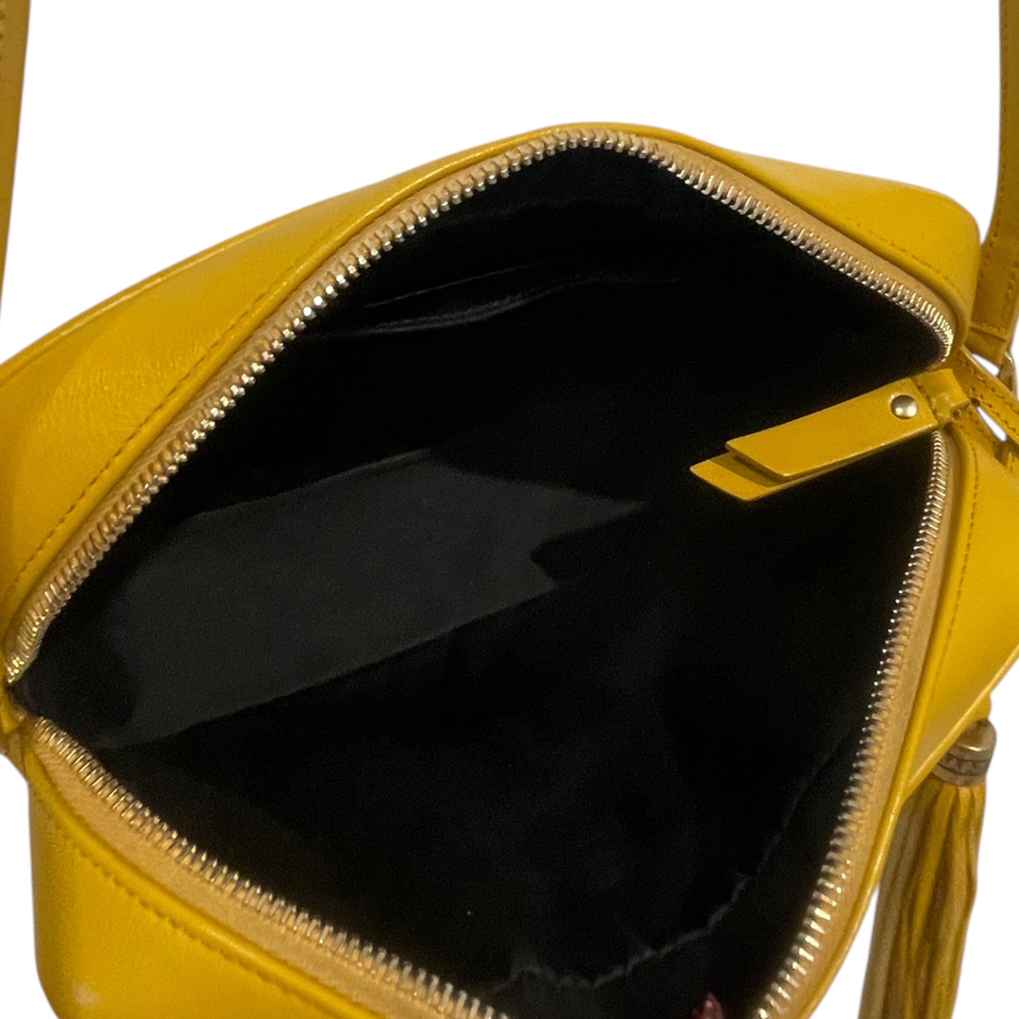 YVES SAINT LAURENT/Cross Body Bag/Leather/YEL/GLD Hardware Mini view 6