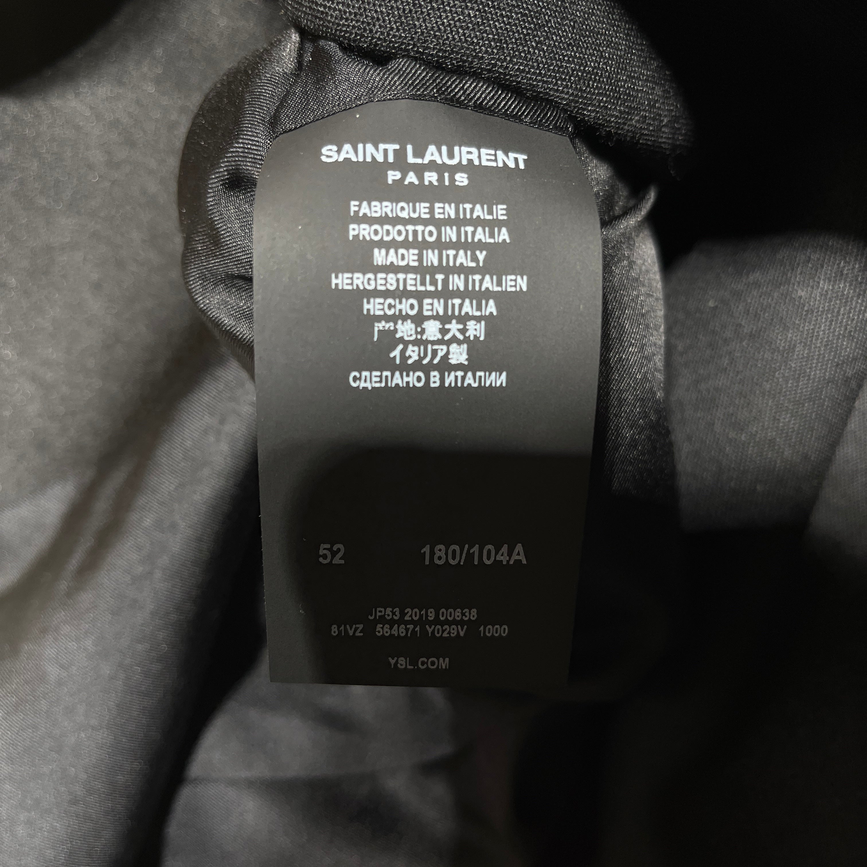 SAINT LAURENT/Tailored Jkt/52/Wool/BLK/SMOKING view 4