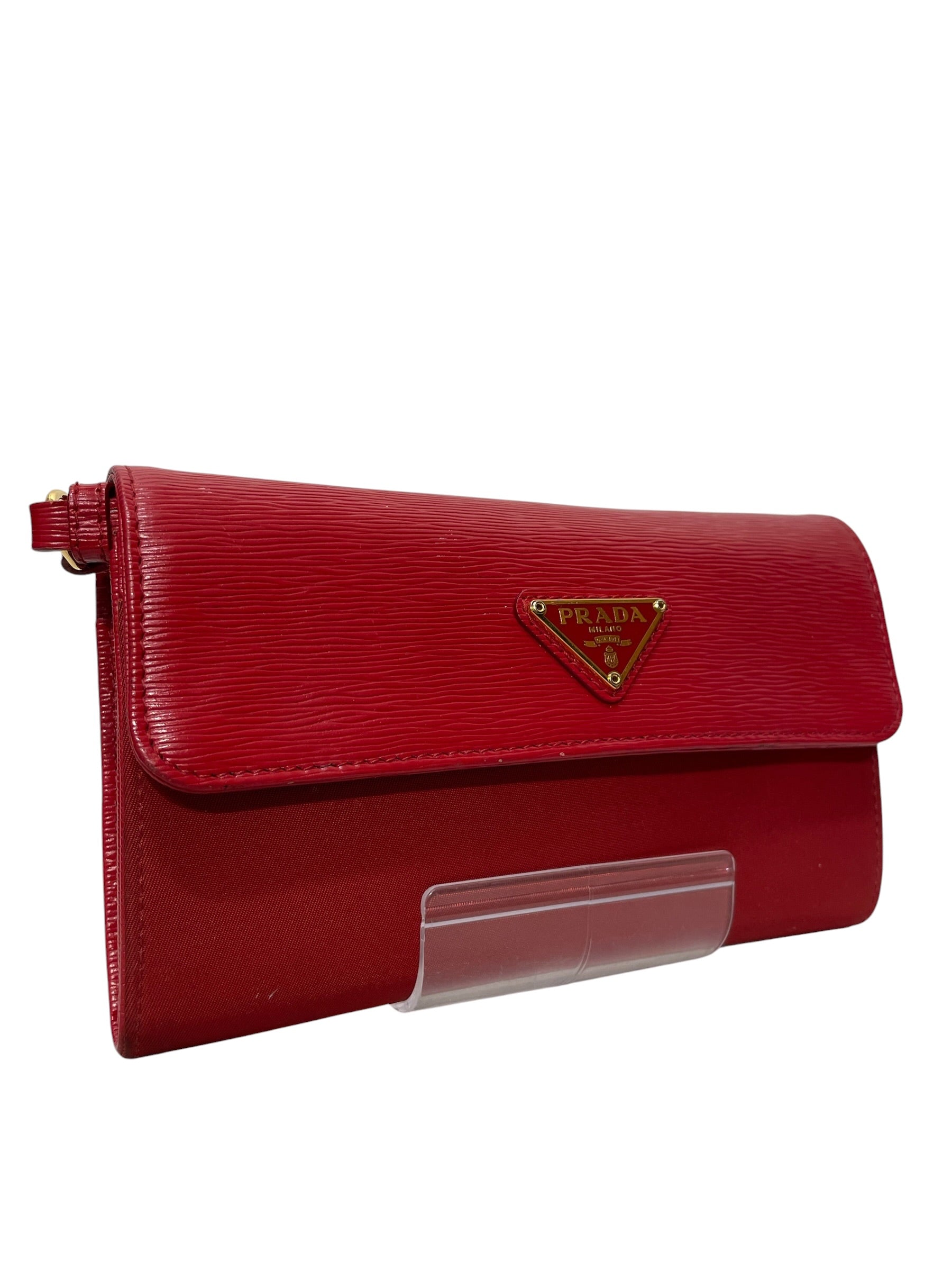 PRADA/Pouch/Leather/RED/Strap Wallet view 1