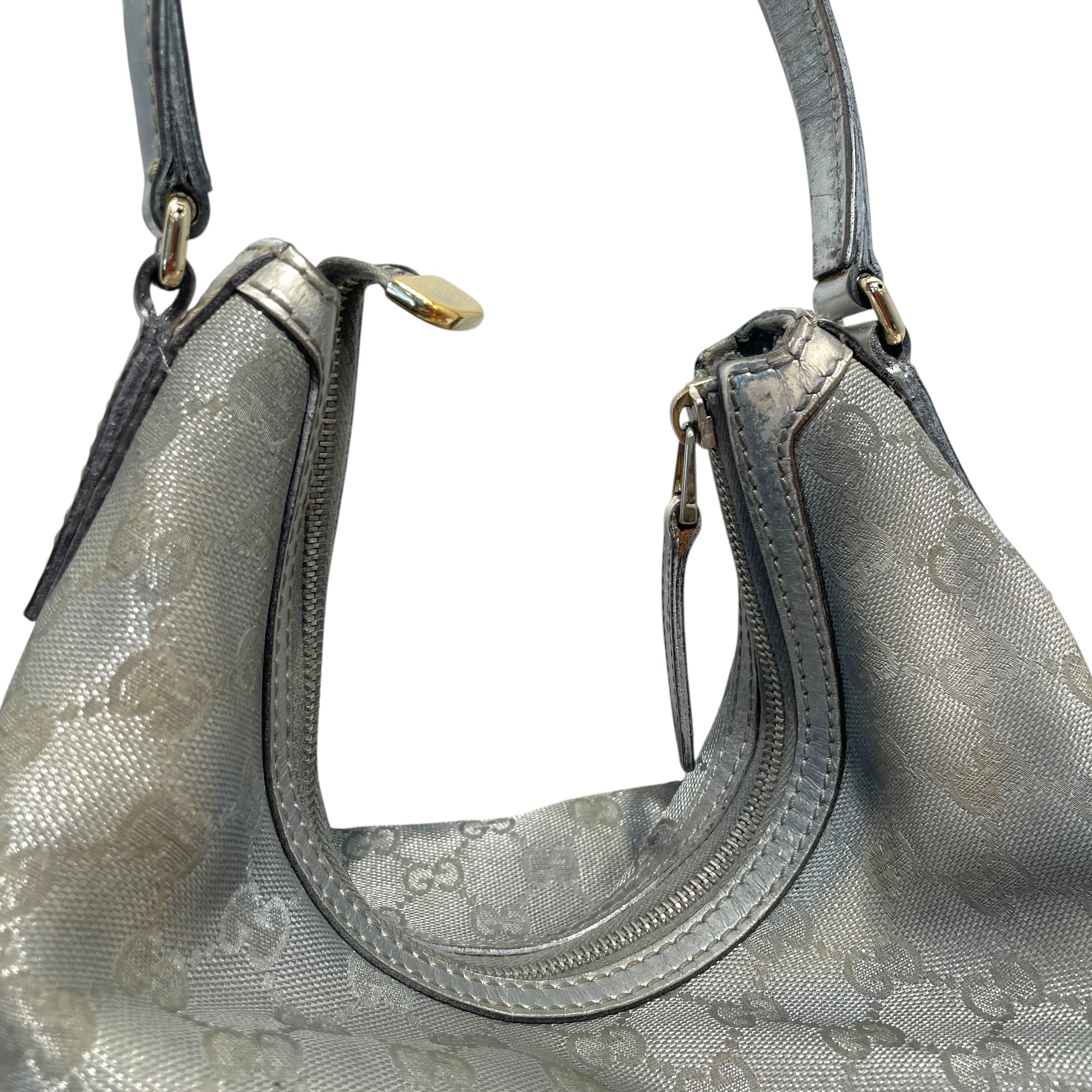 GUCCI/Hand Bag/Monogram/Cotton/SLV/Silver GG New Britt Hobo Bag view 5