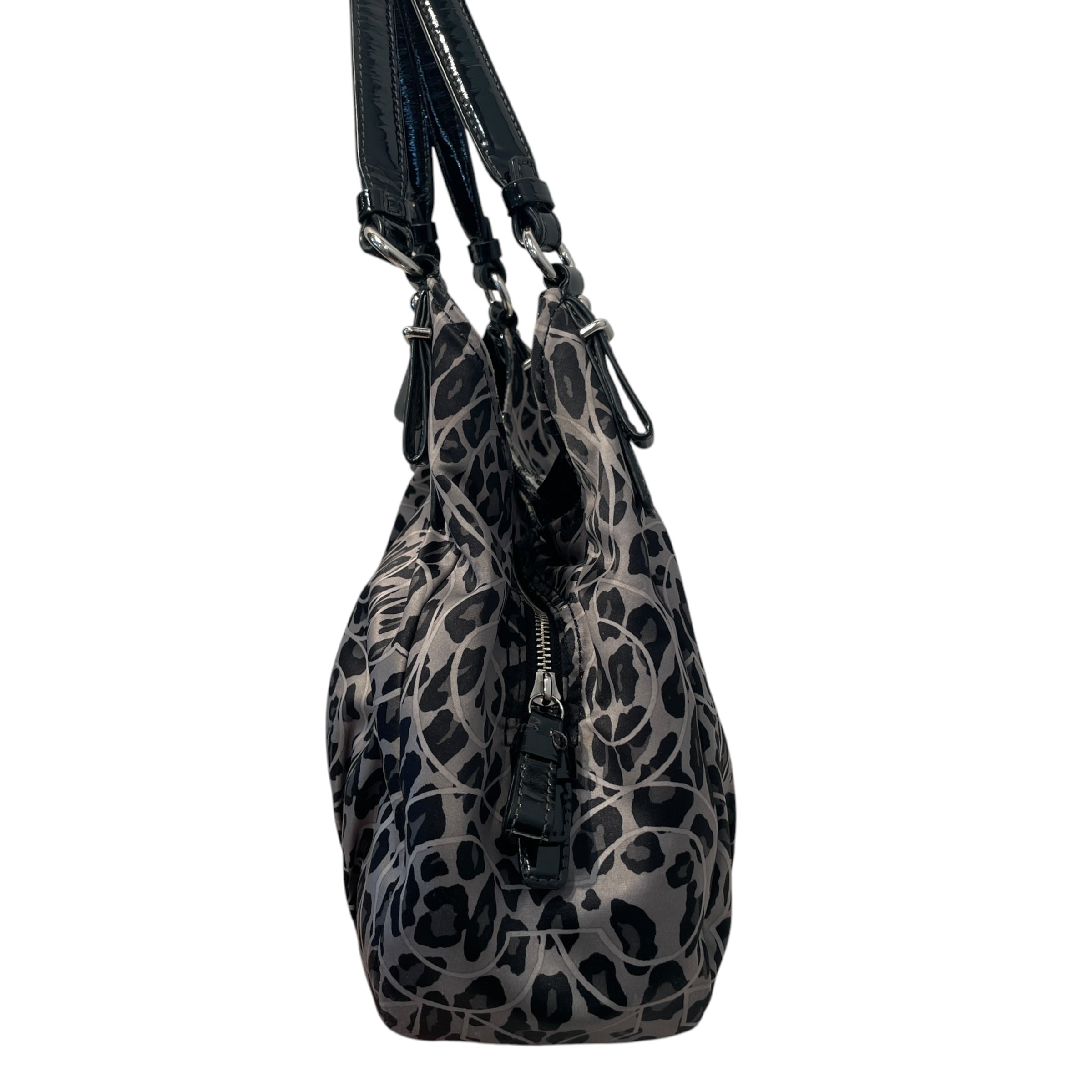 COACH/Hand Bag/Animal Pattern/Polyester/GRY/Madison Maggie 3 Compartment view 5
