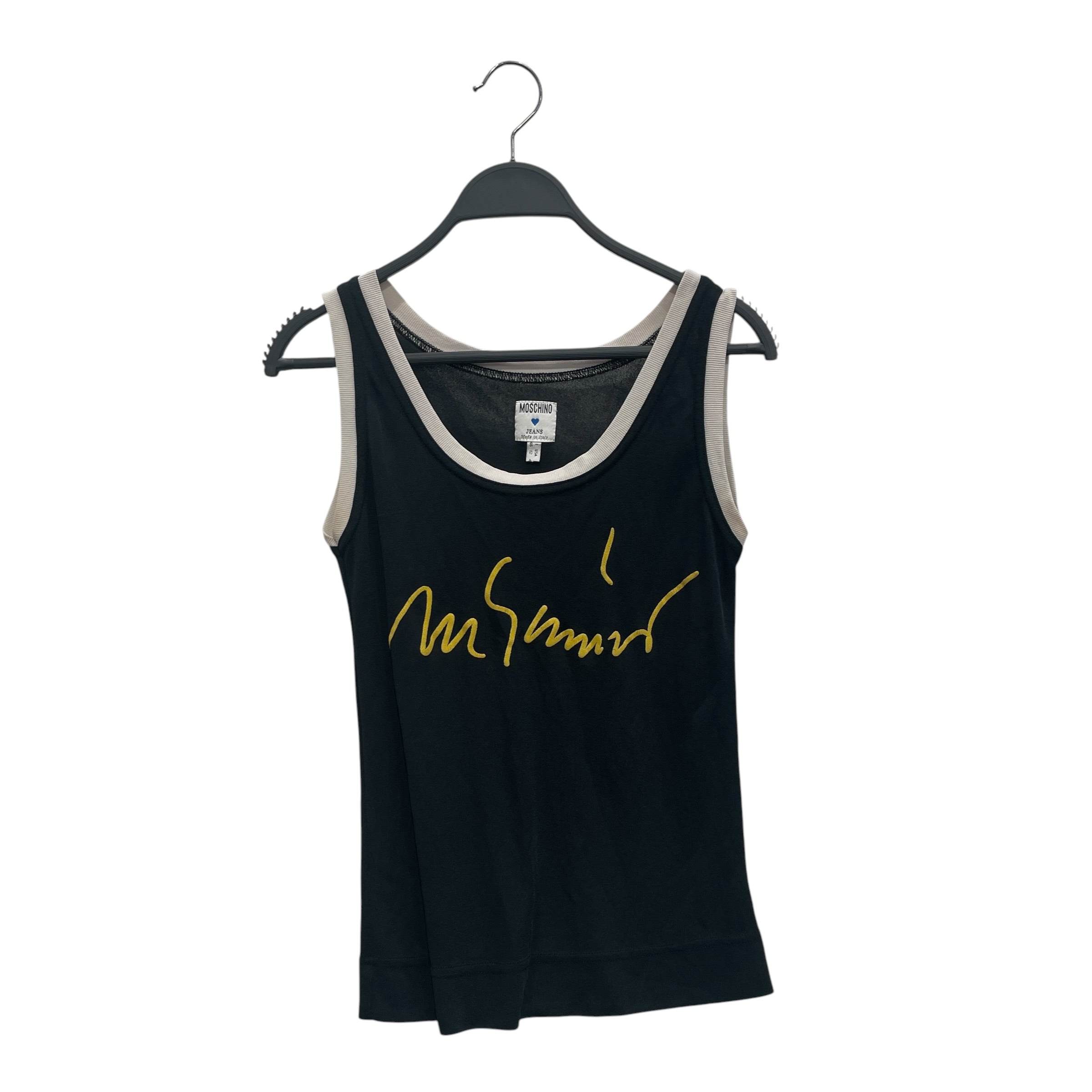 MOSCHINO JEANS/Camisole/12/Rayon/BLK/SIGNATURE LOGO YLW view 1