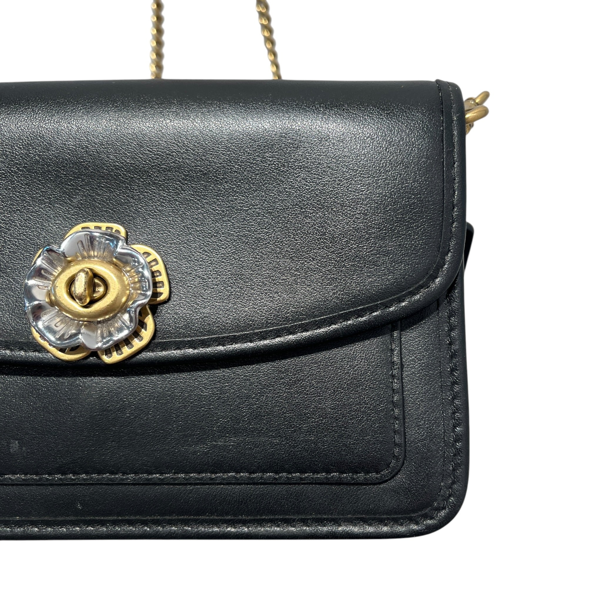 COACH/Cross Body Bag/Leather/BLK/Tea Rose Turn Lock Parker Lthr view 4