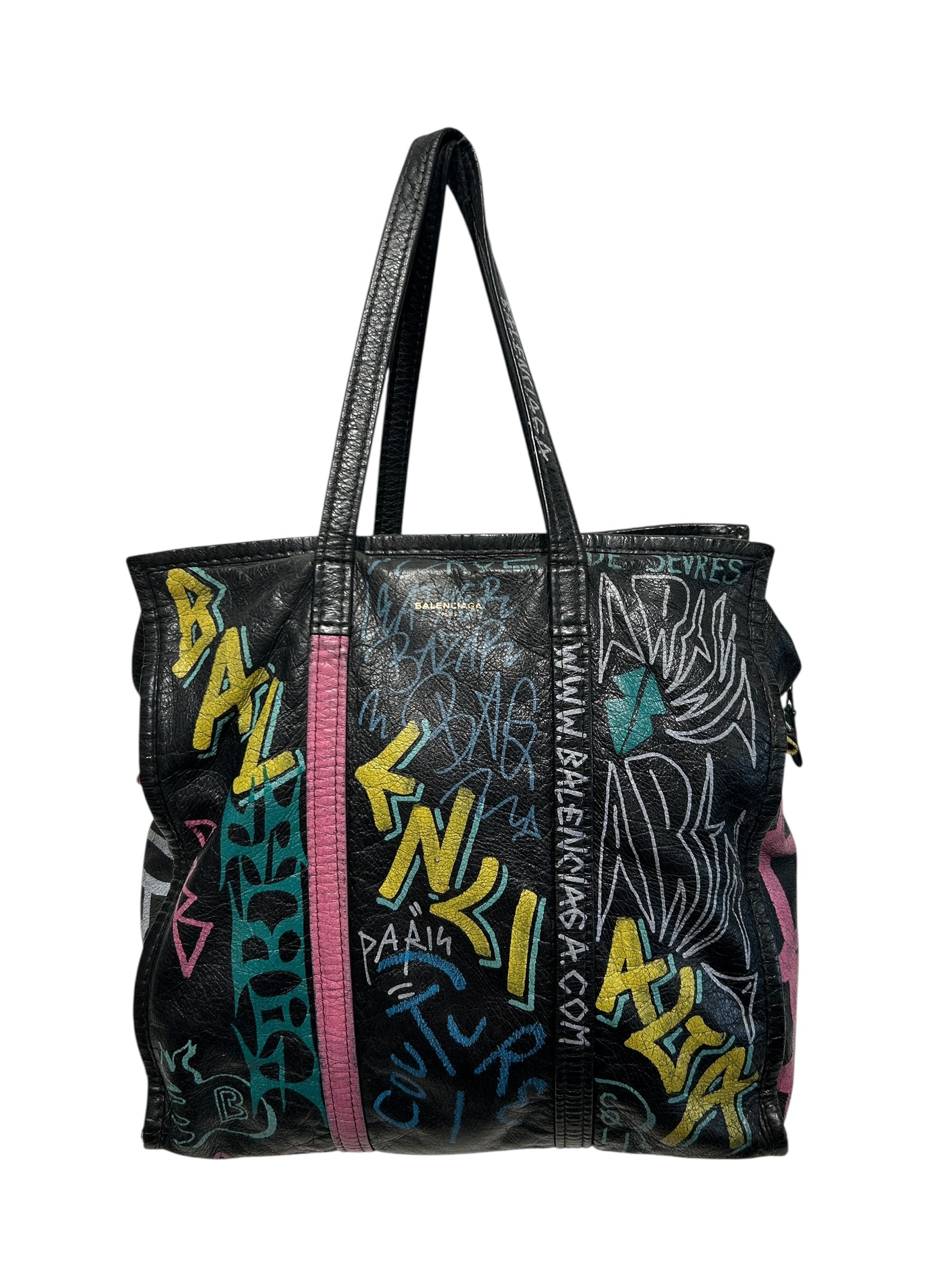 BALENCIAGA/Tote Bag/OS/BLK/Graffiti Bazar Tote view 1
