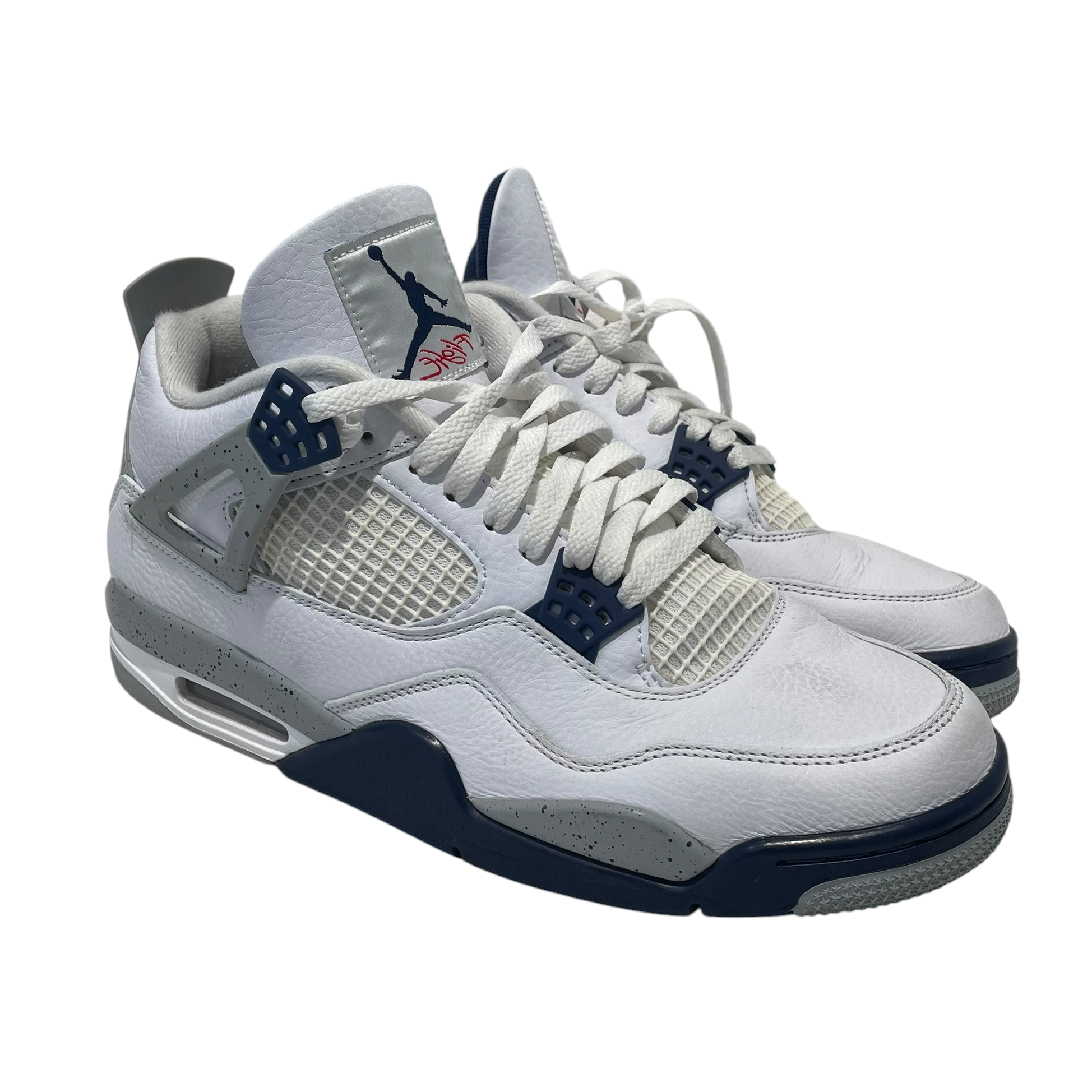 JORDAN BRAND/Low-Sneakers/US 11/Leather/WHT/jordan 4 retro midnight navy view 1