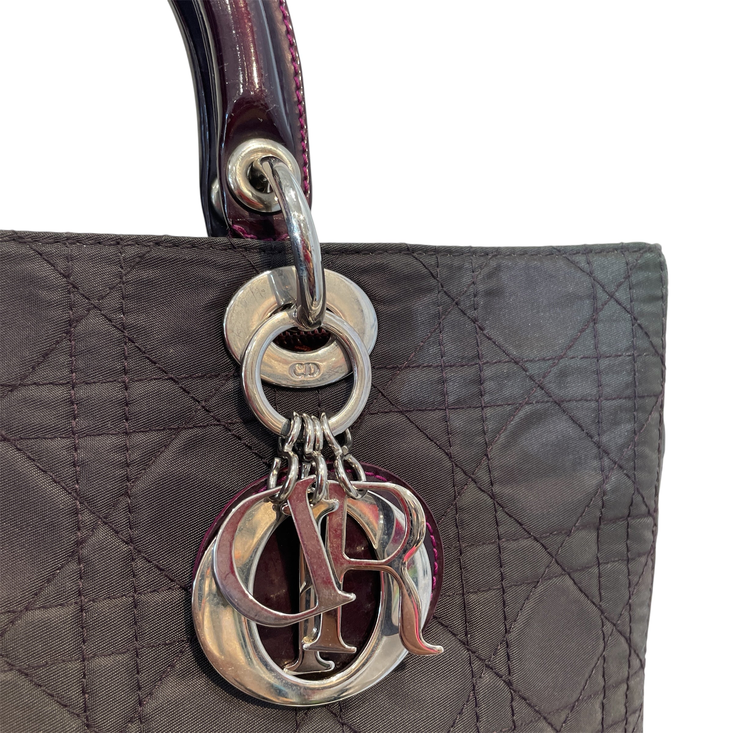Christian Dior/Hand Bag/Cotton/BLK/Quilted Tote view 4