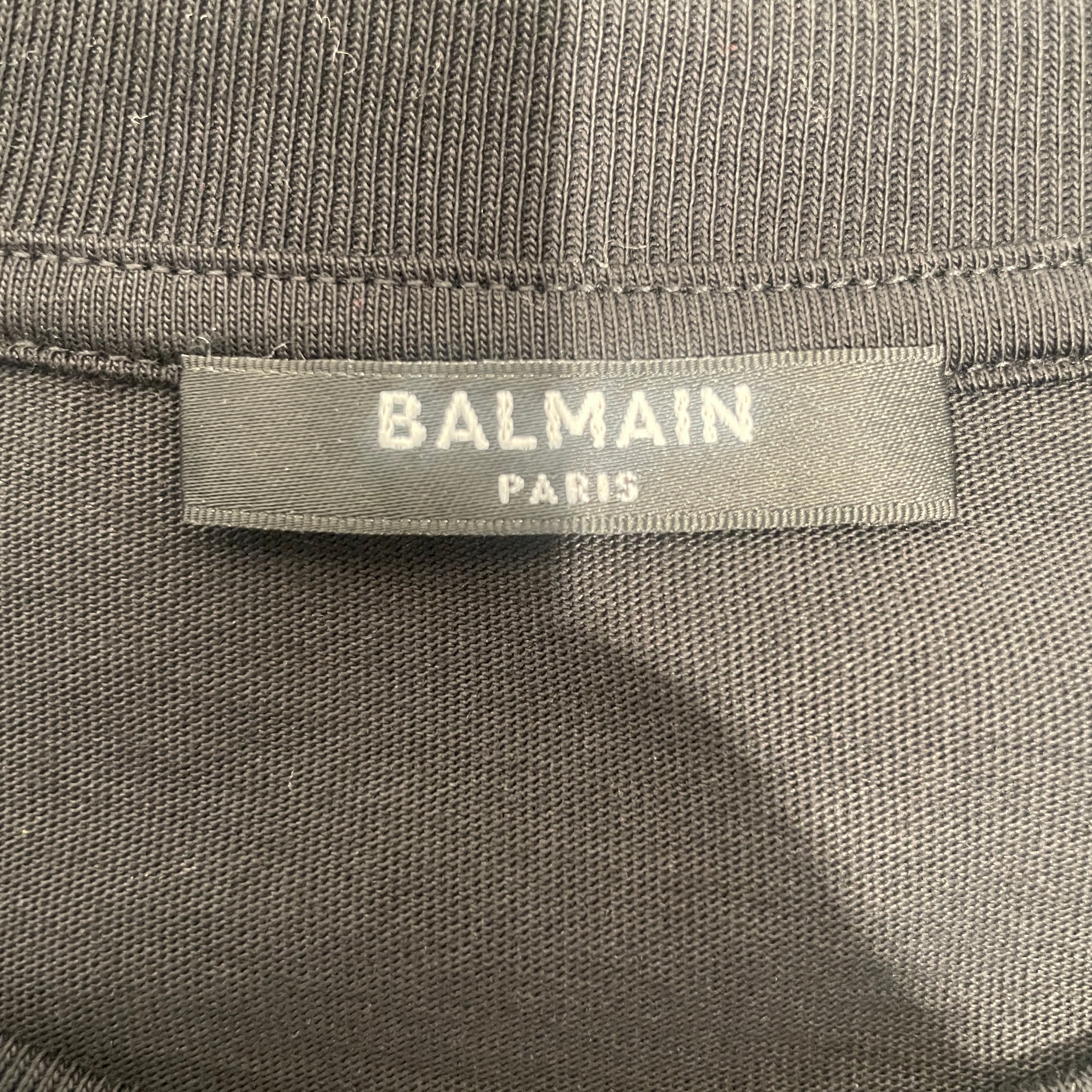 BALMAIN/T-Shirt/L/Cotton/BLK/logo red view 3