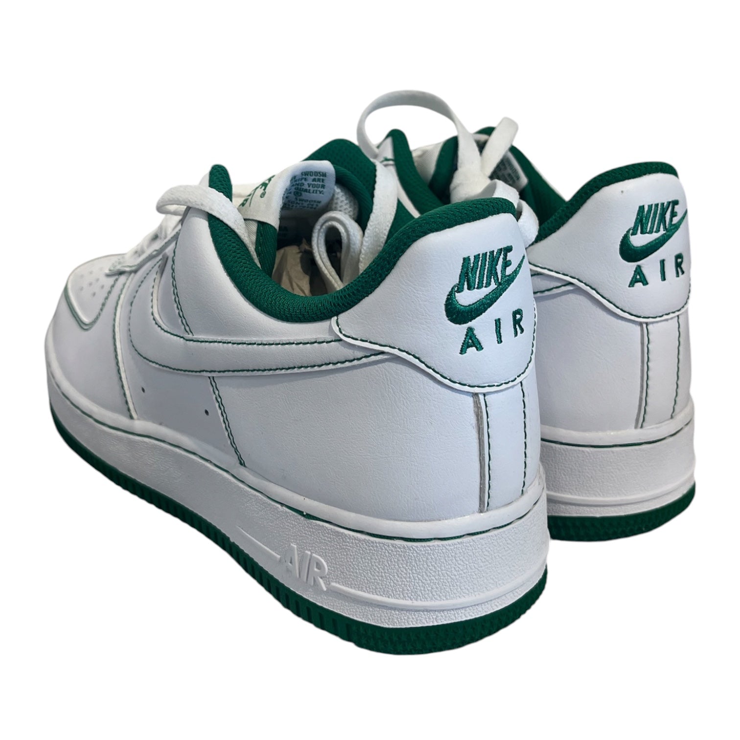 NIKE/Low-Sneakers/US 10/WHT/green stitching view 2