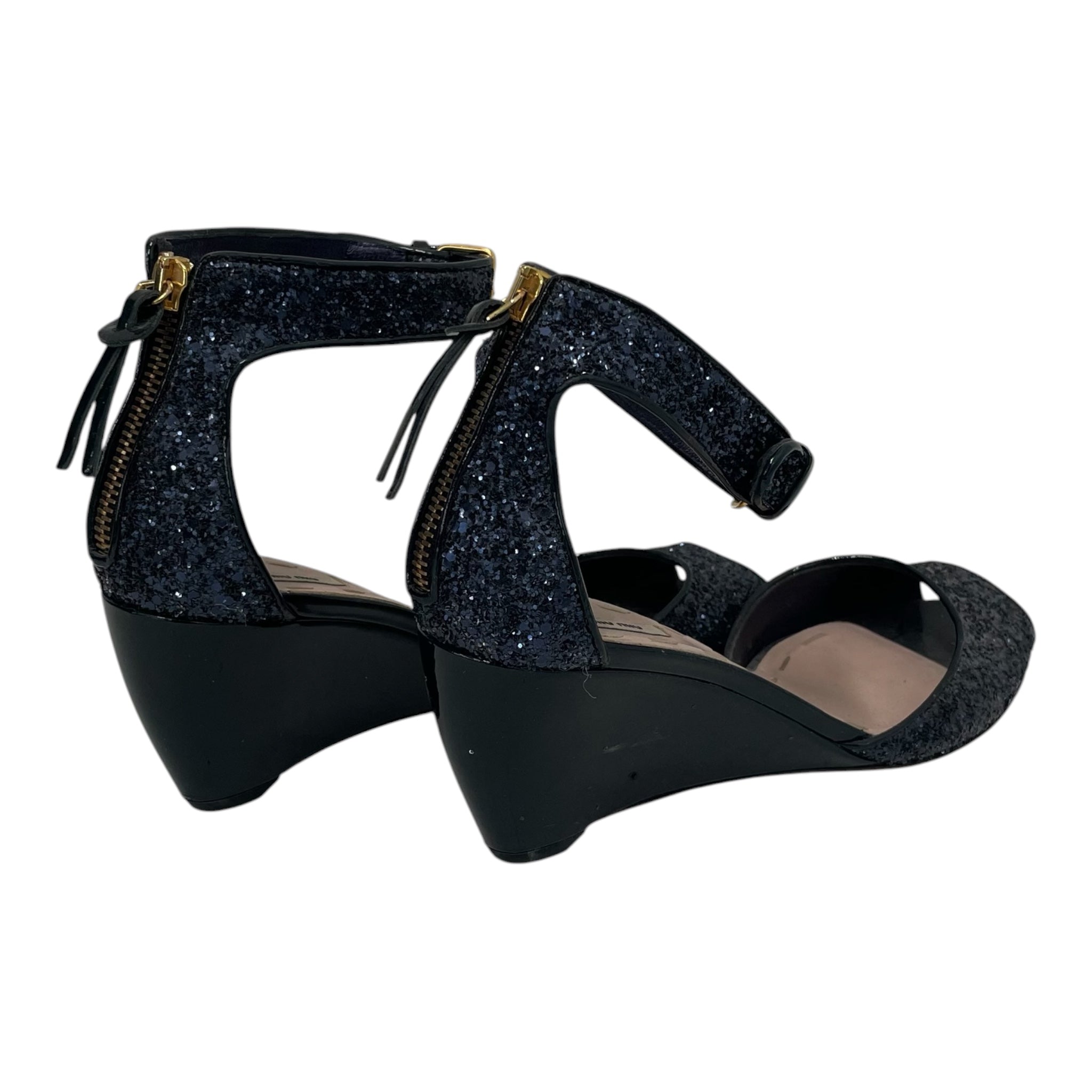 MIU MIU/Shoes/EU 36.5/NVY/GLITTER WEDGE view 2