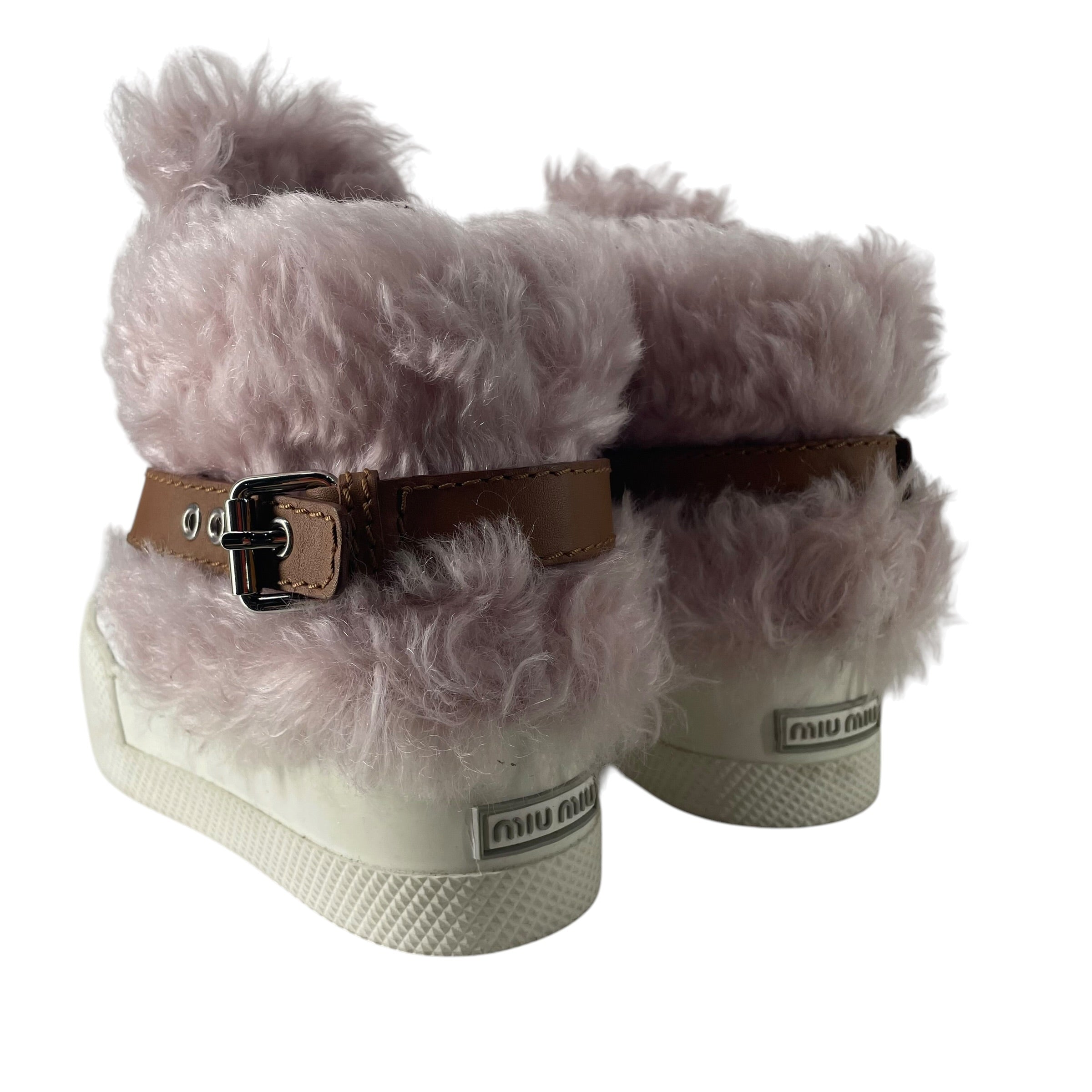 MIU MIU/Hi-Sneakers/EU 36/Fake Fur/PNK/PNK FUR PLATFORM SNEAKER view 3