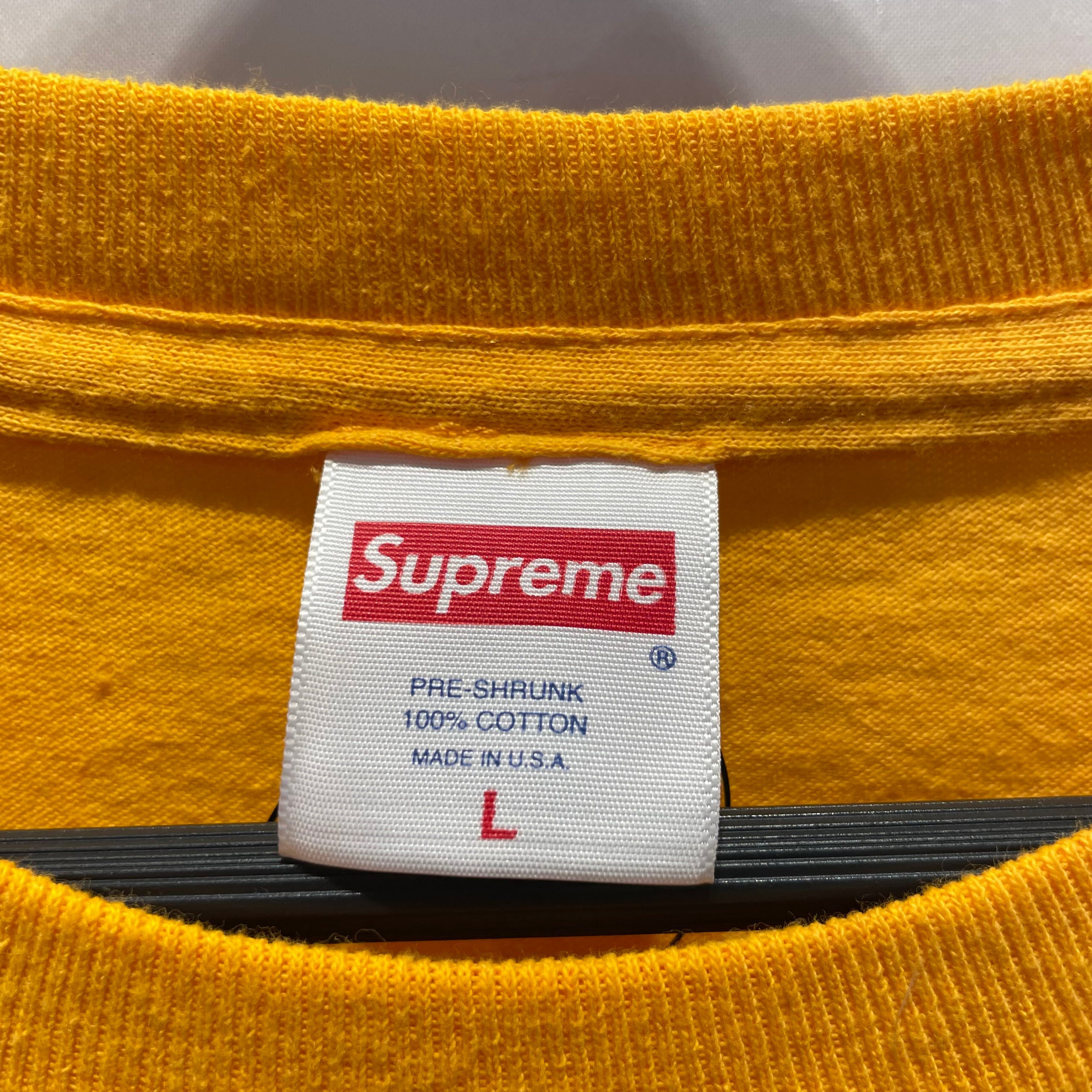 Supreme/ASSPIZZA/T-Shirt/L/Cotton/YEL/BOX LOGO 2021 view 3