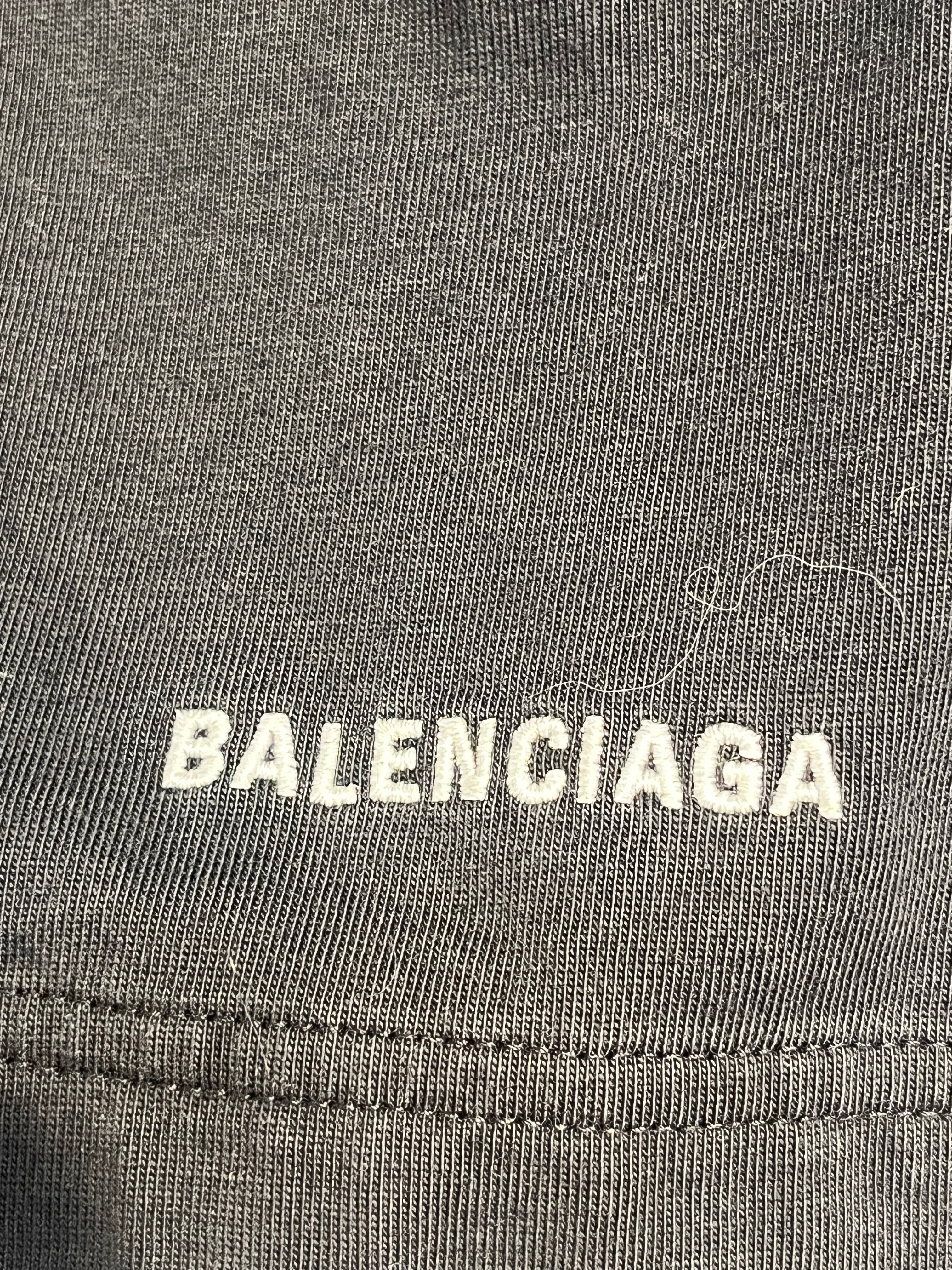BALENCIAGA/T-Shirt/L/Cotton/BLK/WHITE COLLOR ADD ON view 5