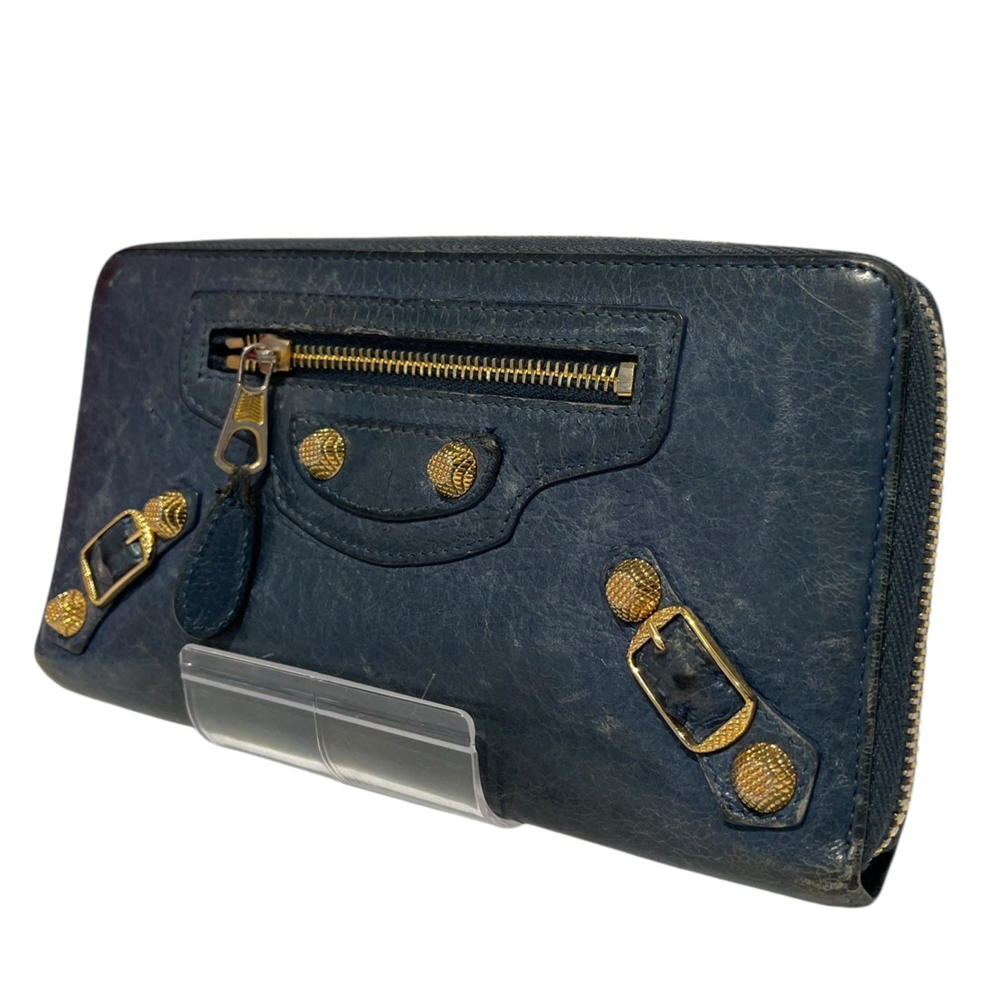 BALENCIAGA/Long Wallet/Leather/BLU/BLUE view 1
