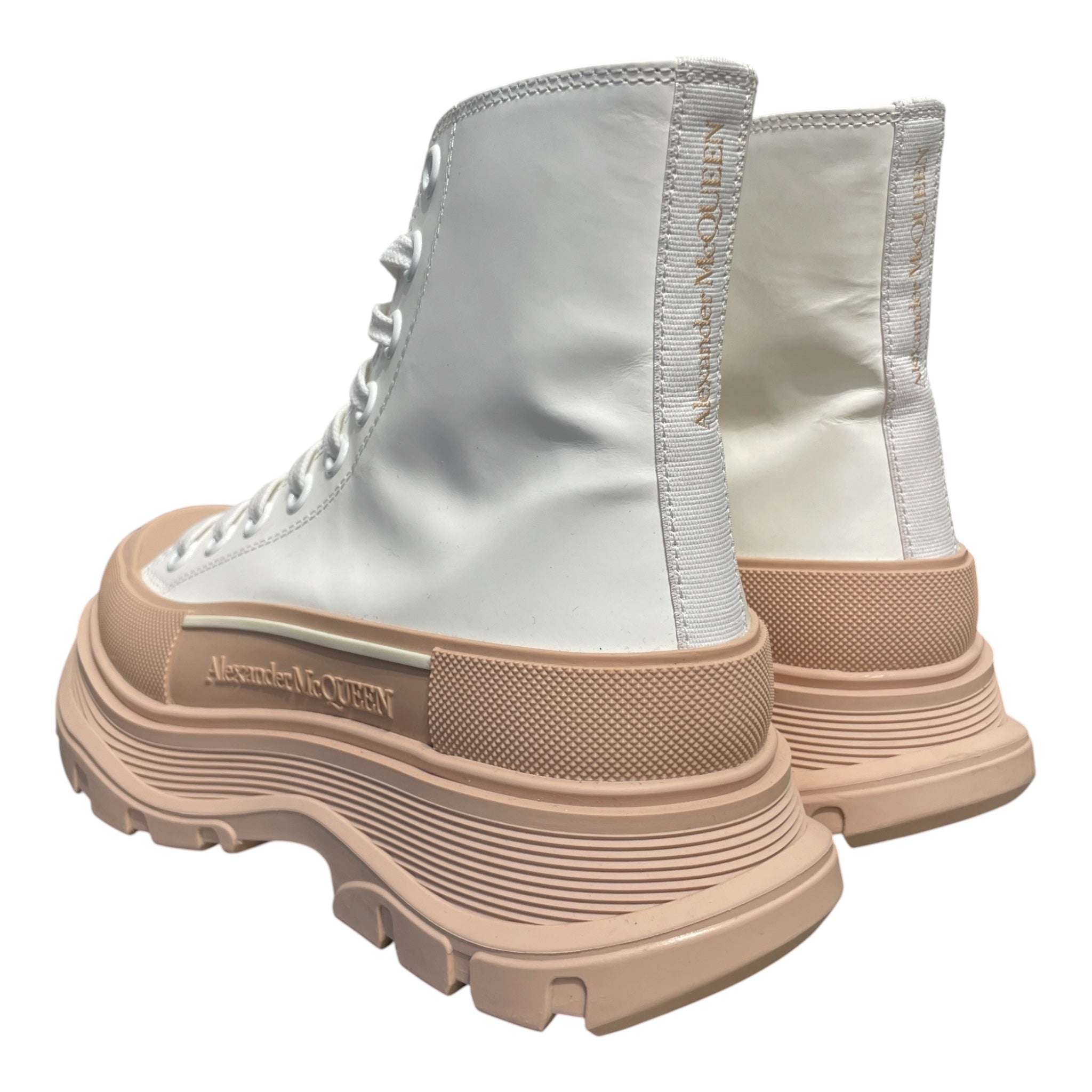 Alexander McQueen/Hi-Sneakers/EU 37.5/Leather/WHT/pink sole view 2