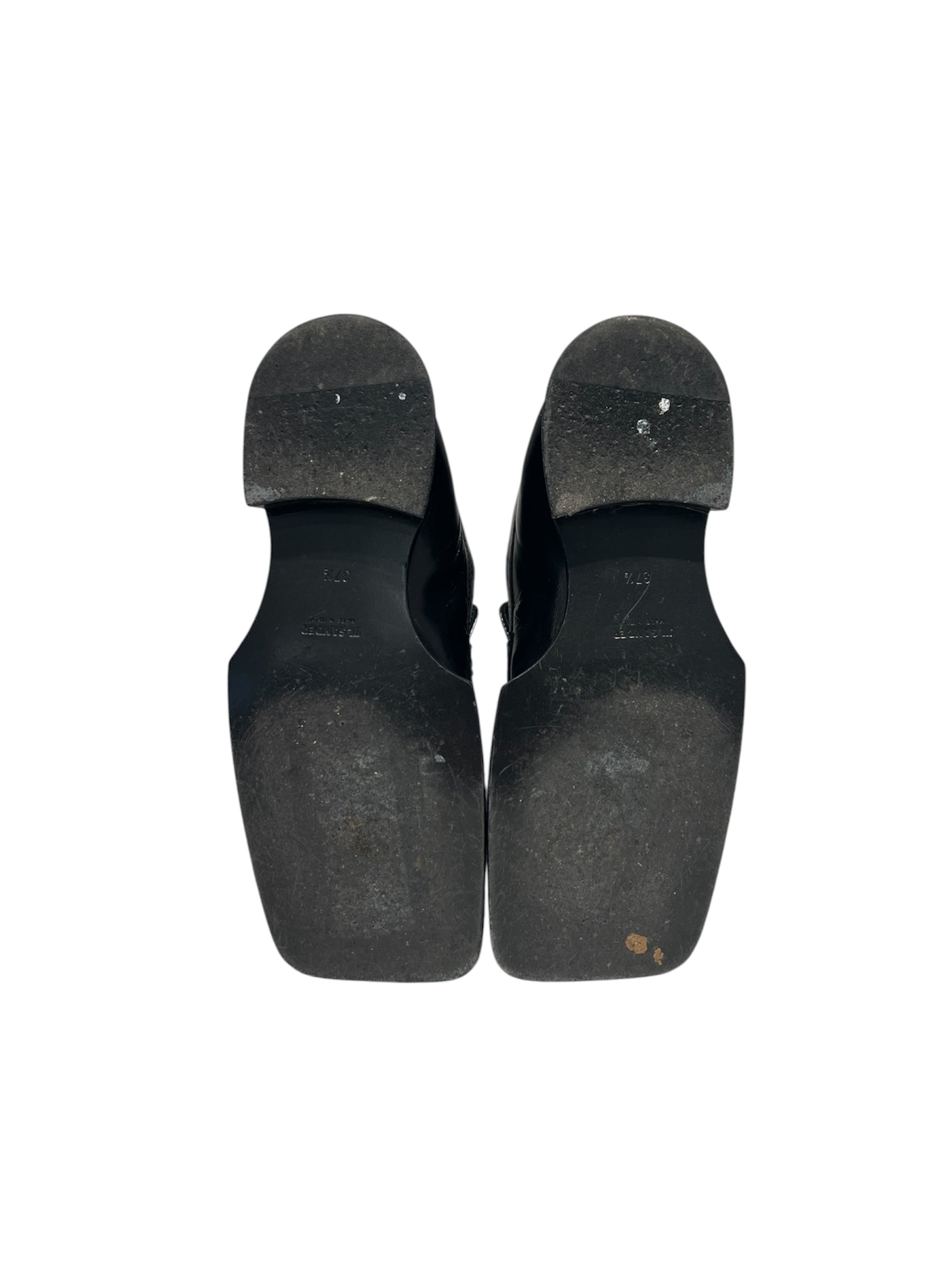 JIL SANDER/Dress Shoes/EU 37.5/Leather/BLK/WRINKLEEATHERLOAFERS view 6