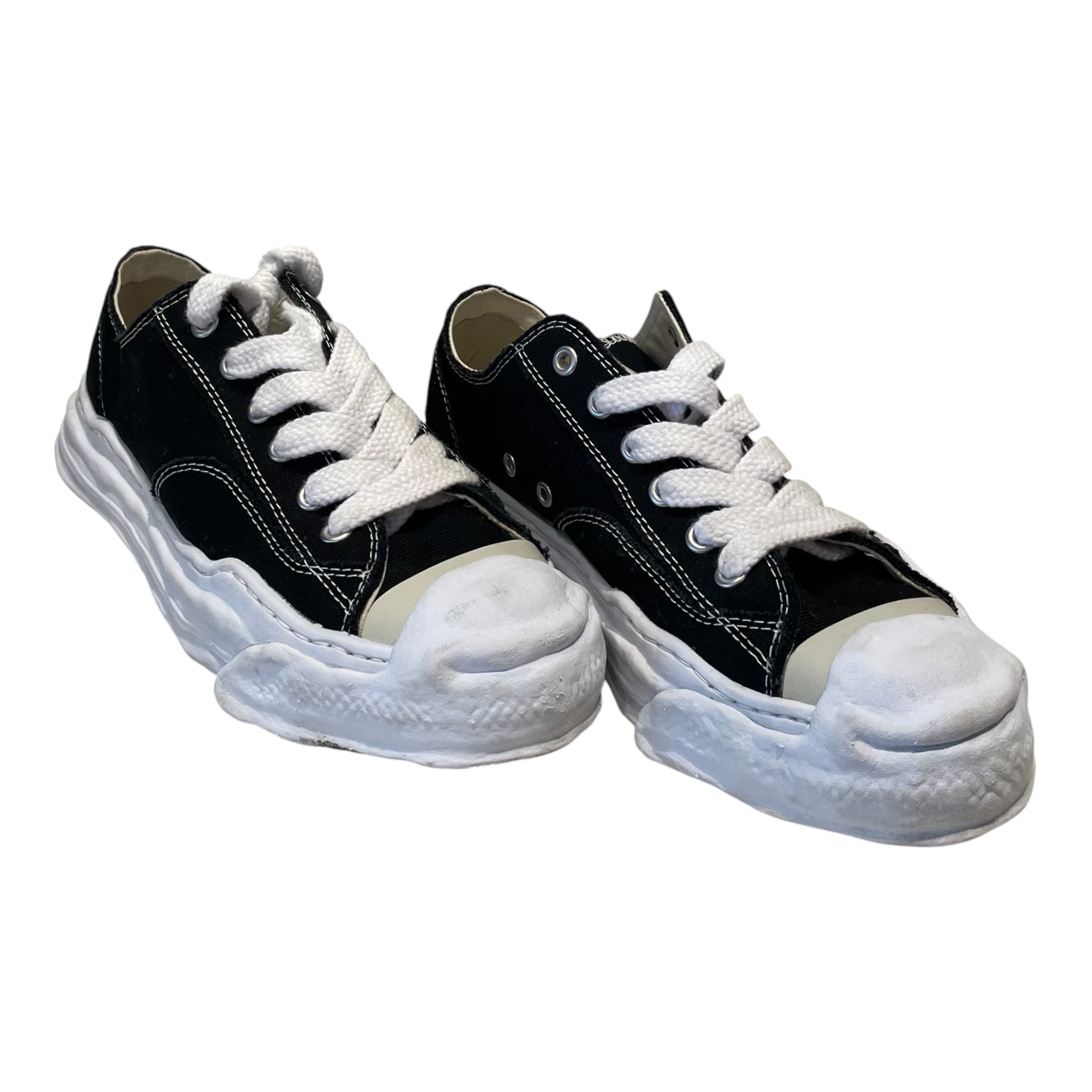 MIHARA YASUHIRO/Low-Sneakers/EU 45/Cotton/BLK/Distressed Melted Sneaker view 1
