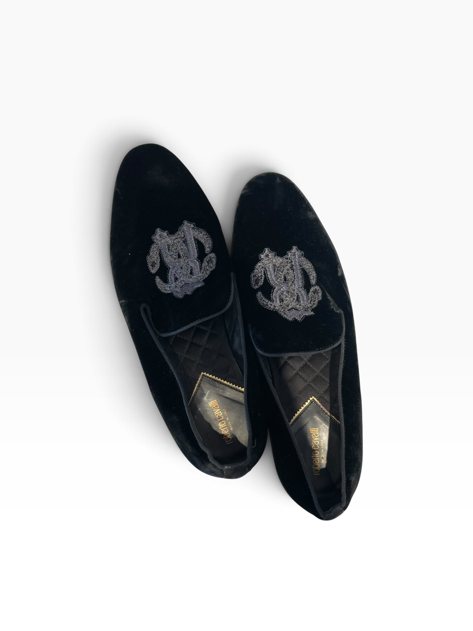 roberto cavalli/Loafers/EU 44/Velour/BLK/Mirror Snake Monogram view 3