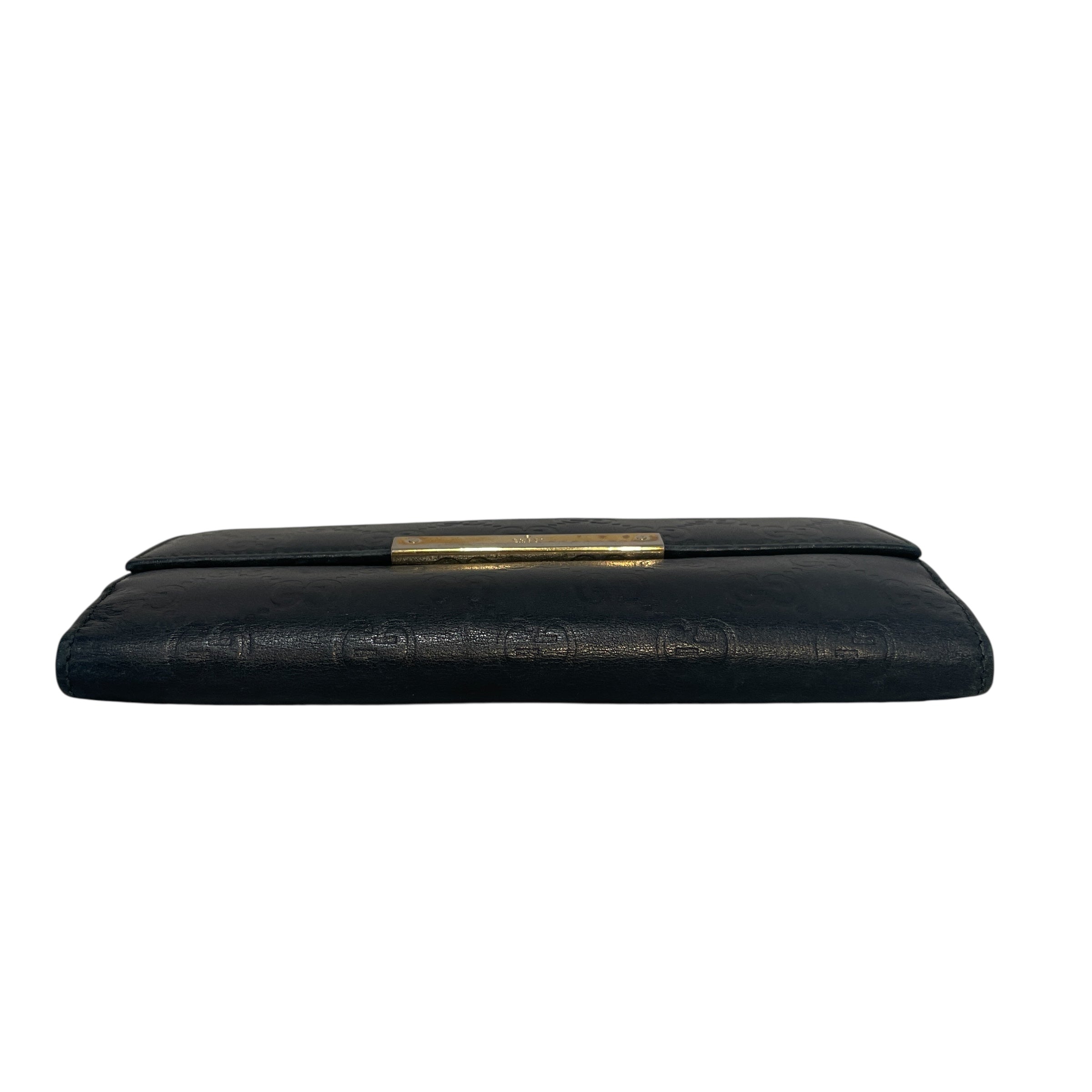 GUCCI/Long Wallet/Monogram/Leather/BLK/Signature Continental Wallet view 3