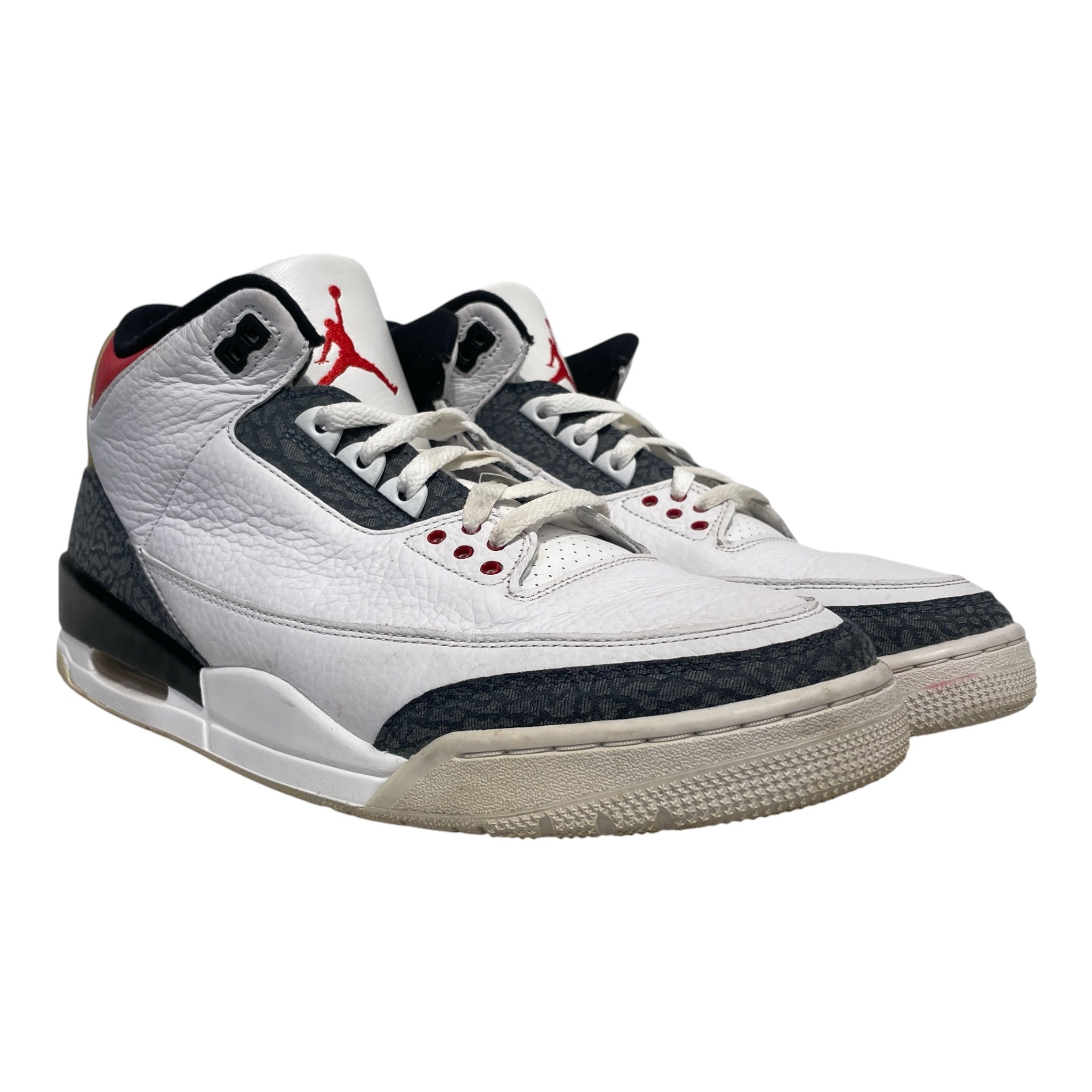 NIKE/Low-Sneakers/US 12/Leather/WHT/JORDAN 3 "FIRE RED DENIM" view 1