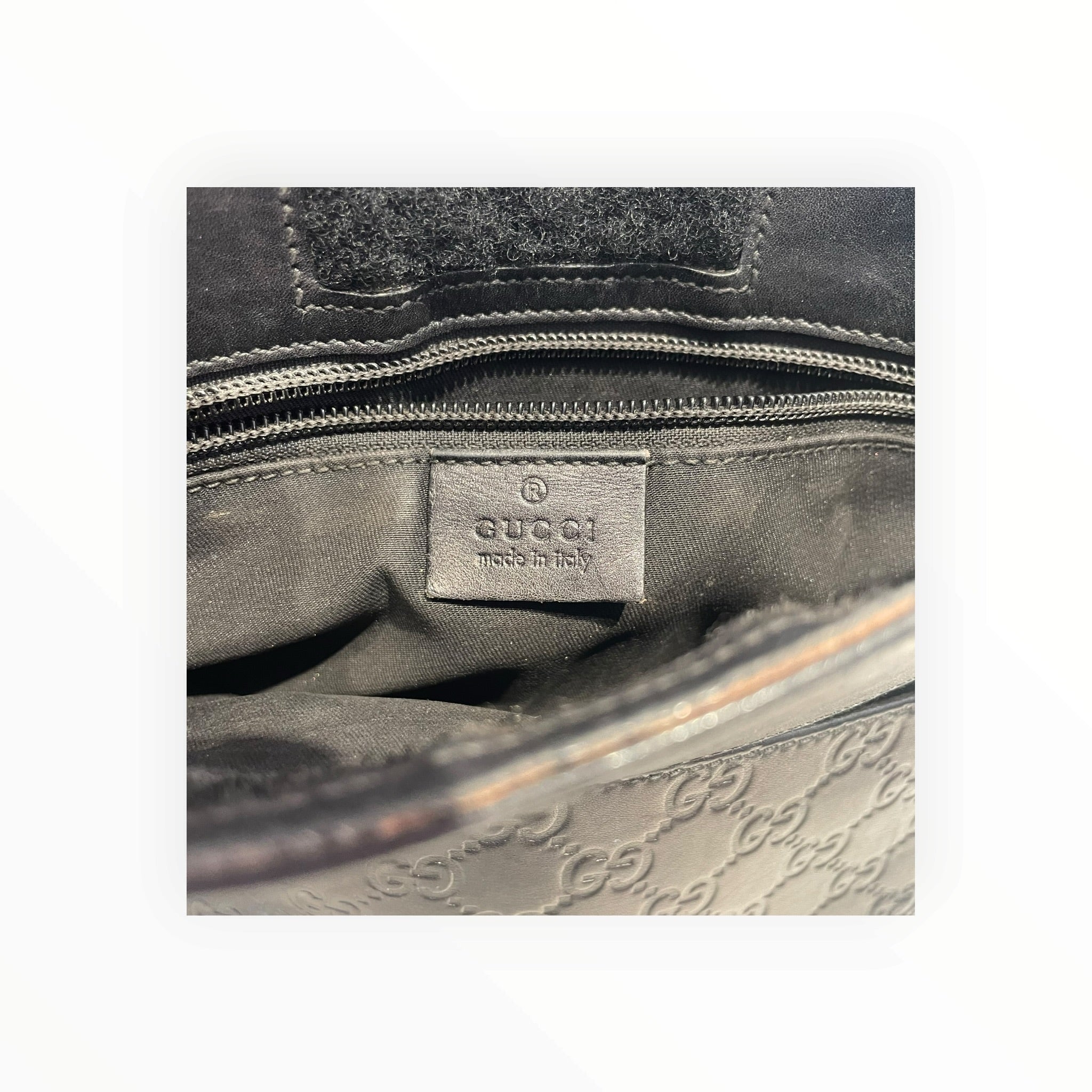 GUCCI/Cross Body Bag/Leather/BLK/GG Guccissima Messenger view 4