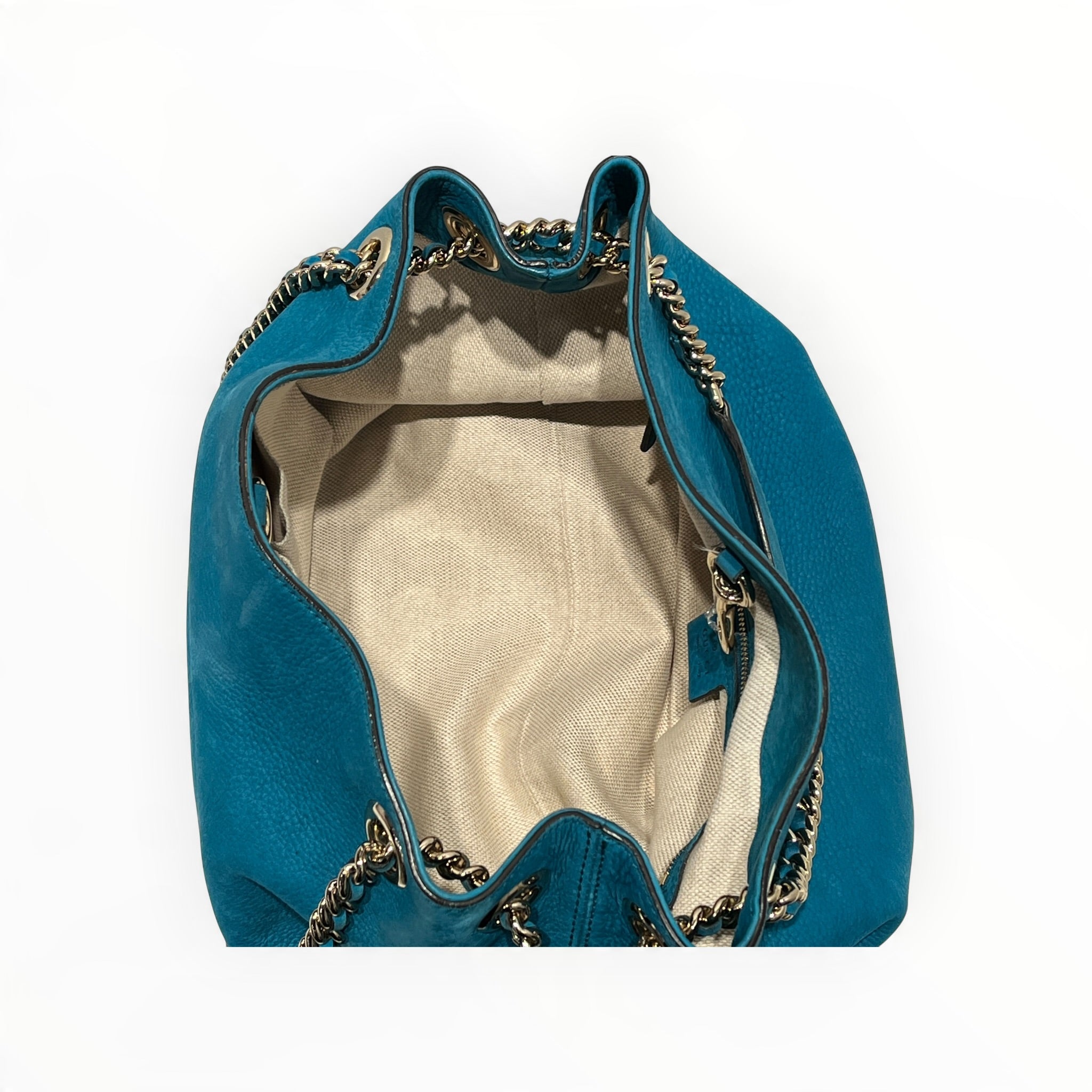 GUCCI/Cross Body Bag/Leather/BLU/GUCCI INTERLOCKING G SOHO TEAL view 6