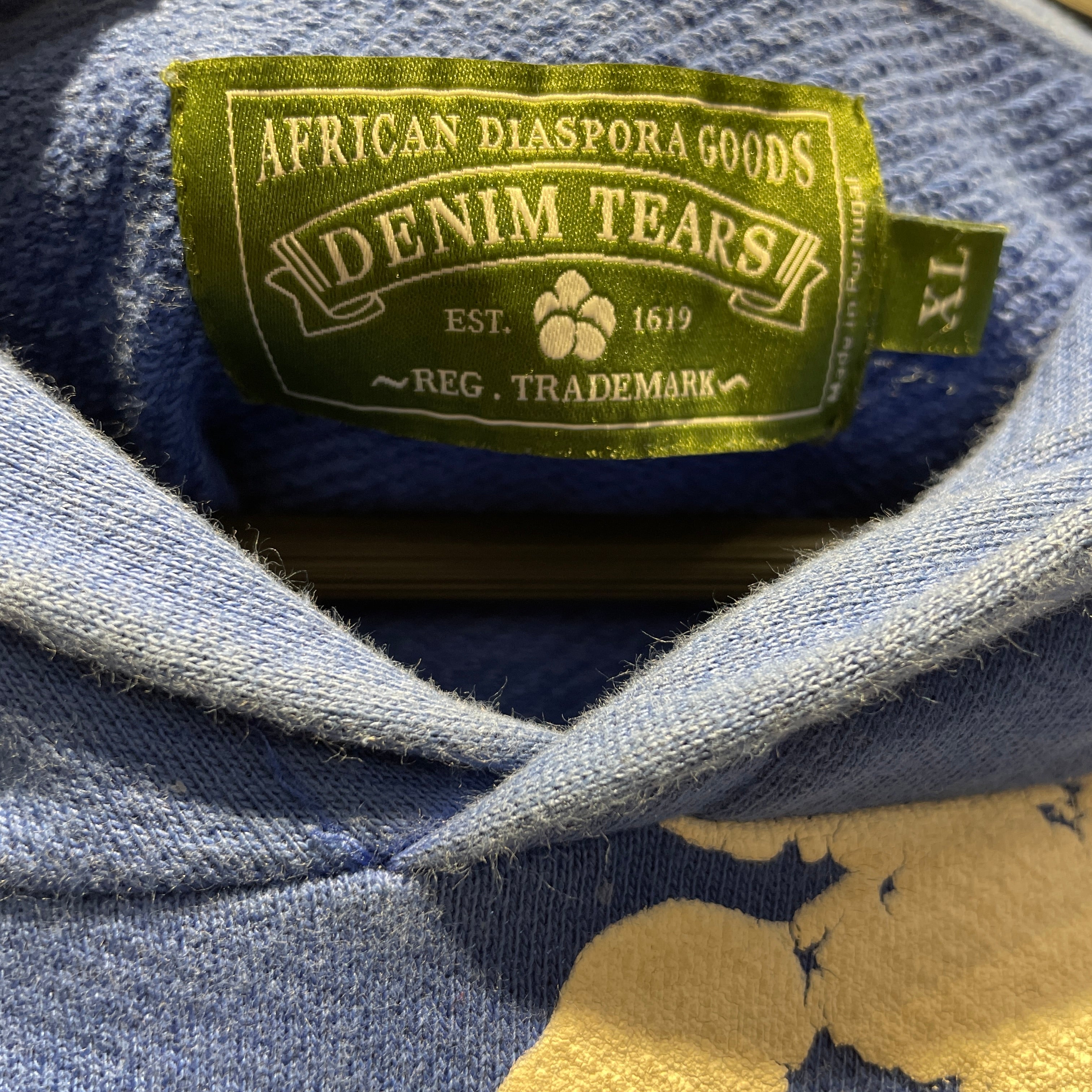 DENIM TEARS/Hoodie/XL/Cotton/BLU/ view 3