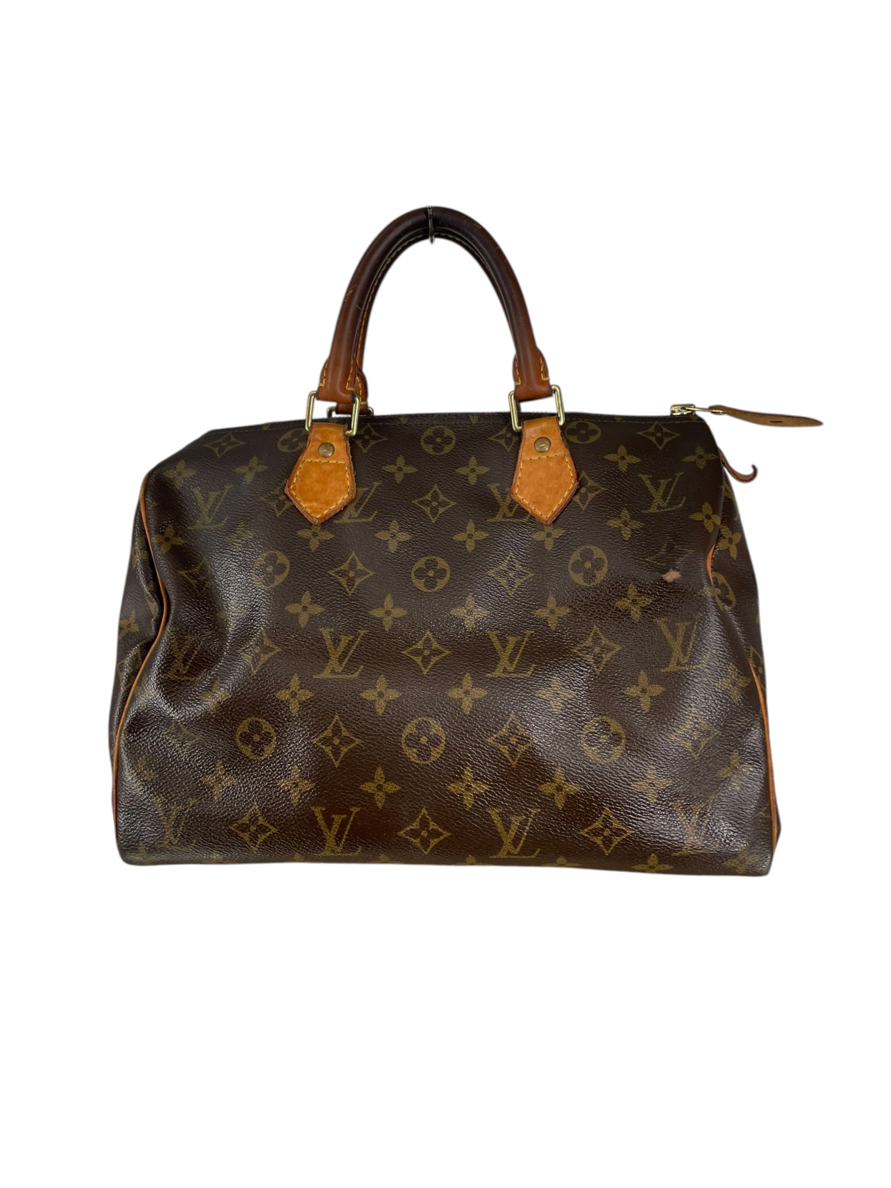 LOUIS VUITTON/Bag/Monogram/Leather/BRW/SPEEDY LEATHER HANDLES view 2