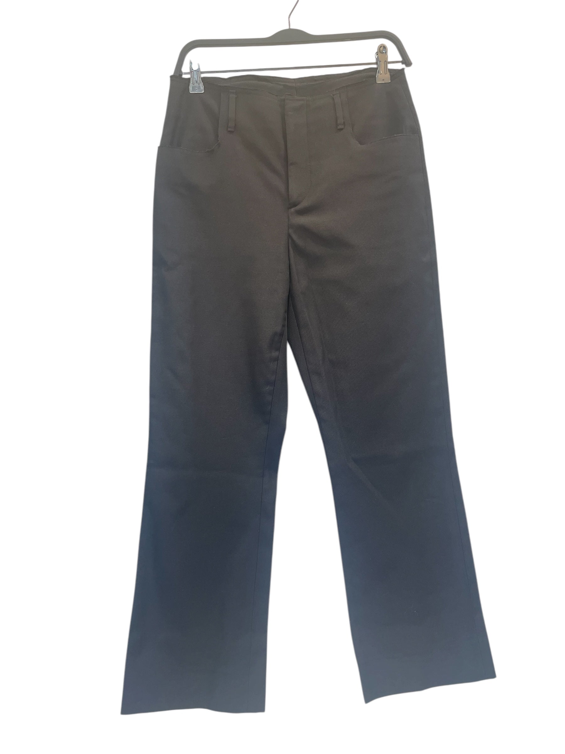 Acne Studios/Straight Pants/46/Polyester/BLK/raw hem waist view 1