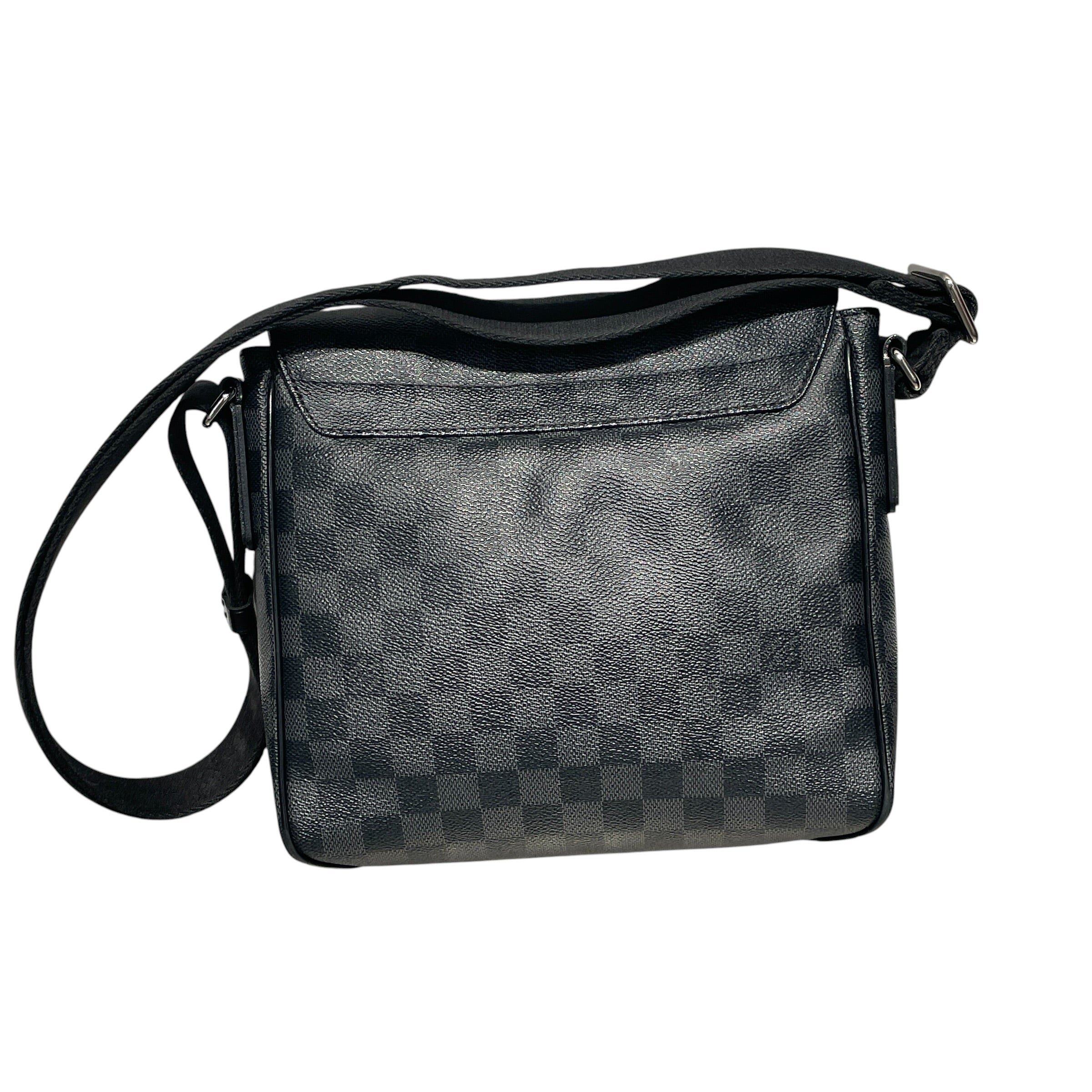 LOUIS VUITTON/Tote Bag/Monogram/Leather/BLK/Black and Grey Check