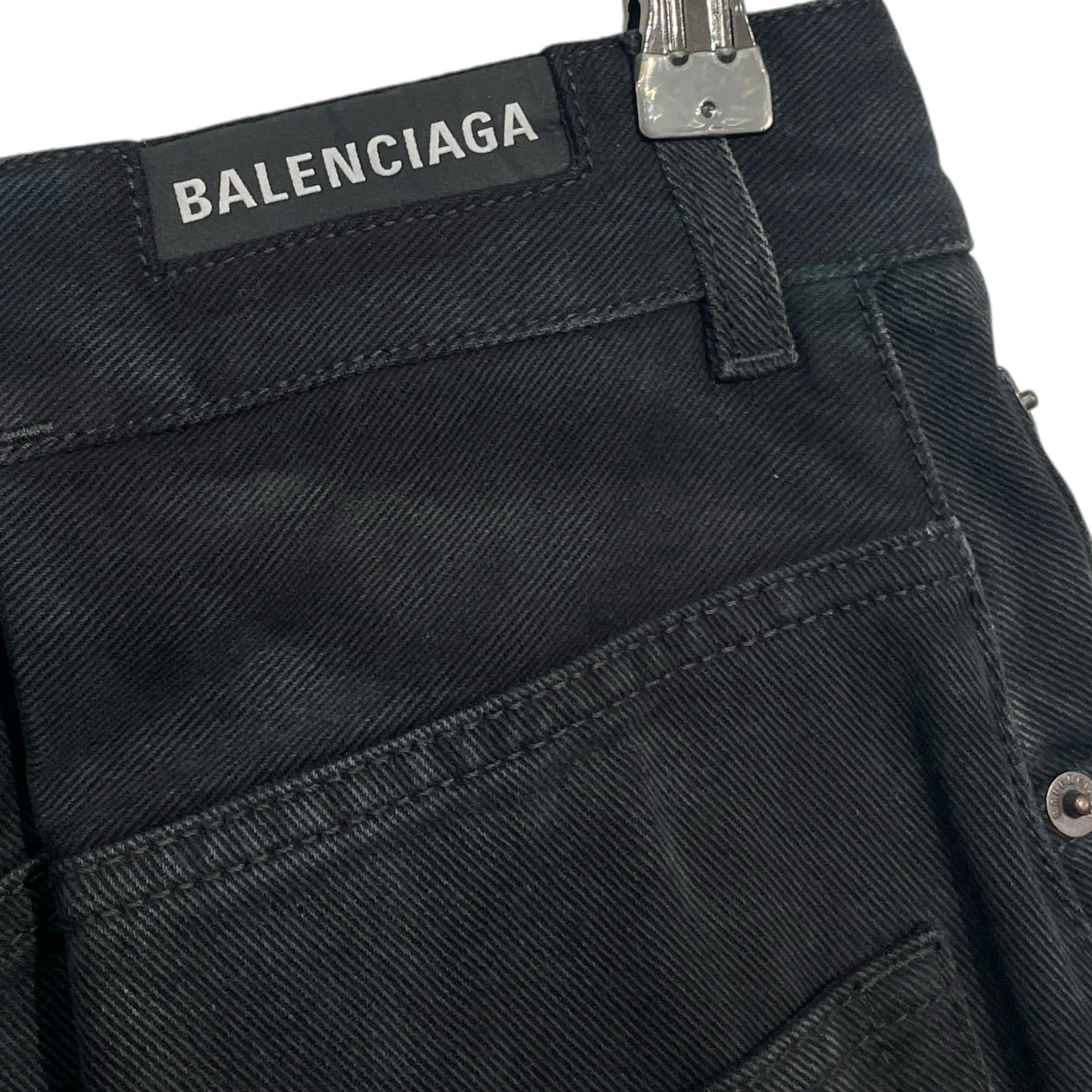 BALENCIAGA/Straight Pants/XS/Denim/BLK/DOUBLE FRONT PANEL view 5