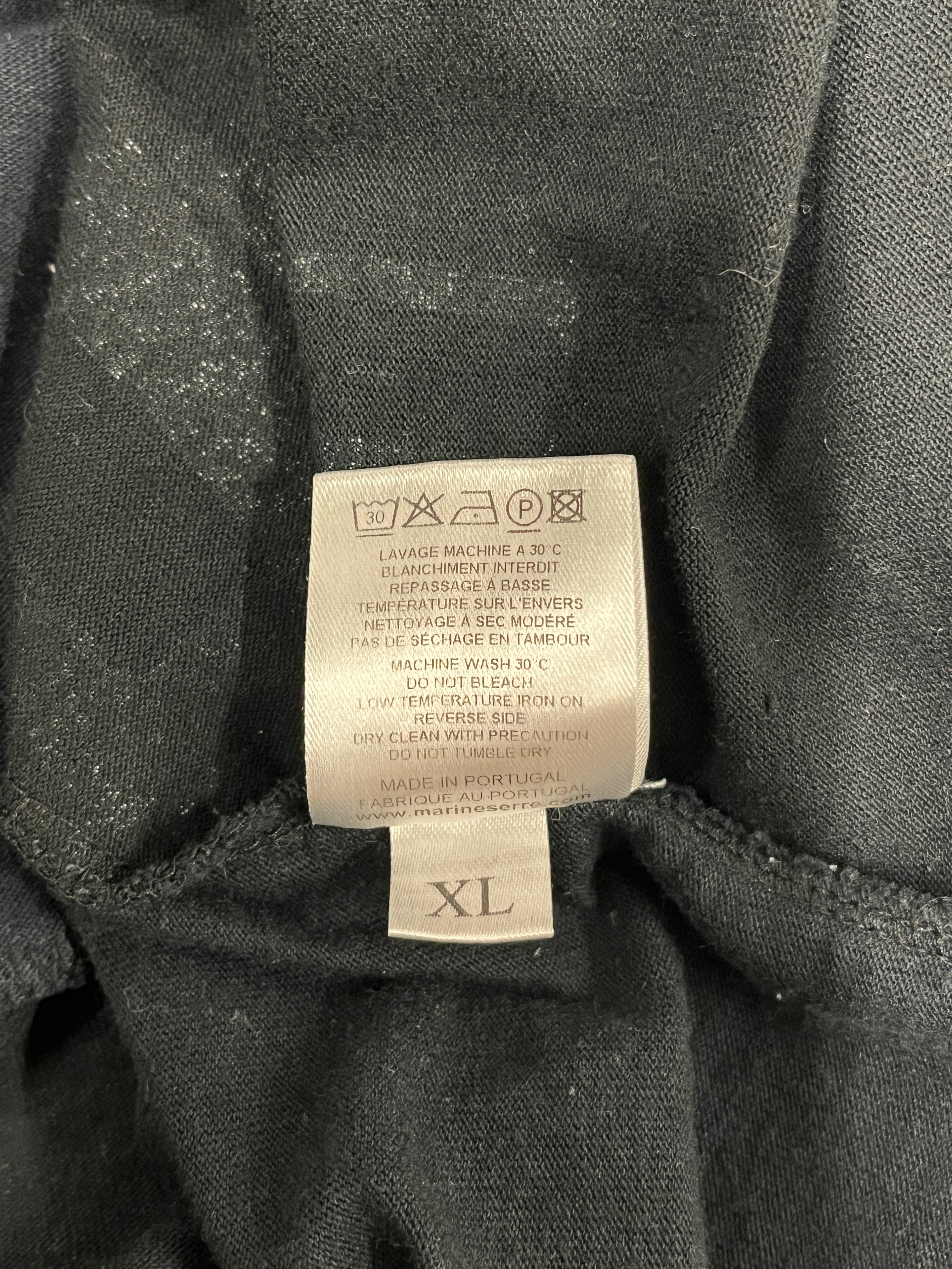 MARINE SERRE/LS Cut & Sew/XL/Cotton/BLK/REGENRATED PATCHWORK TEE view 3