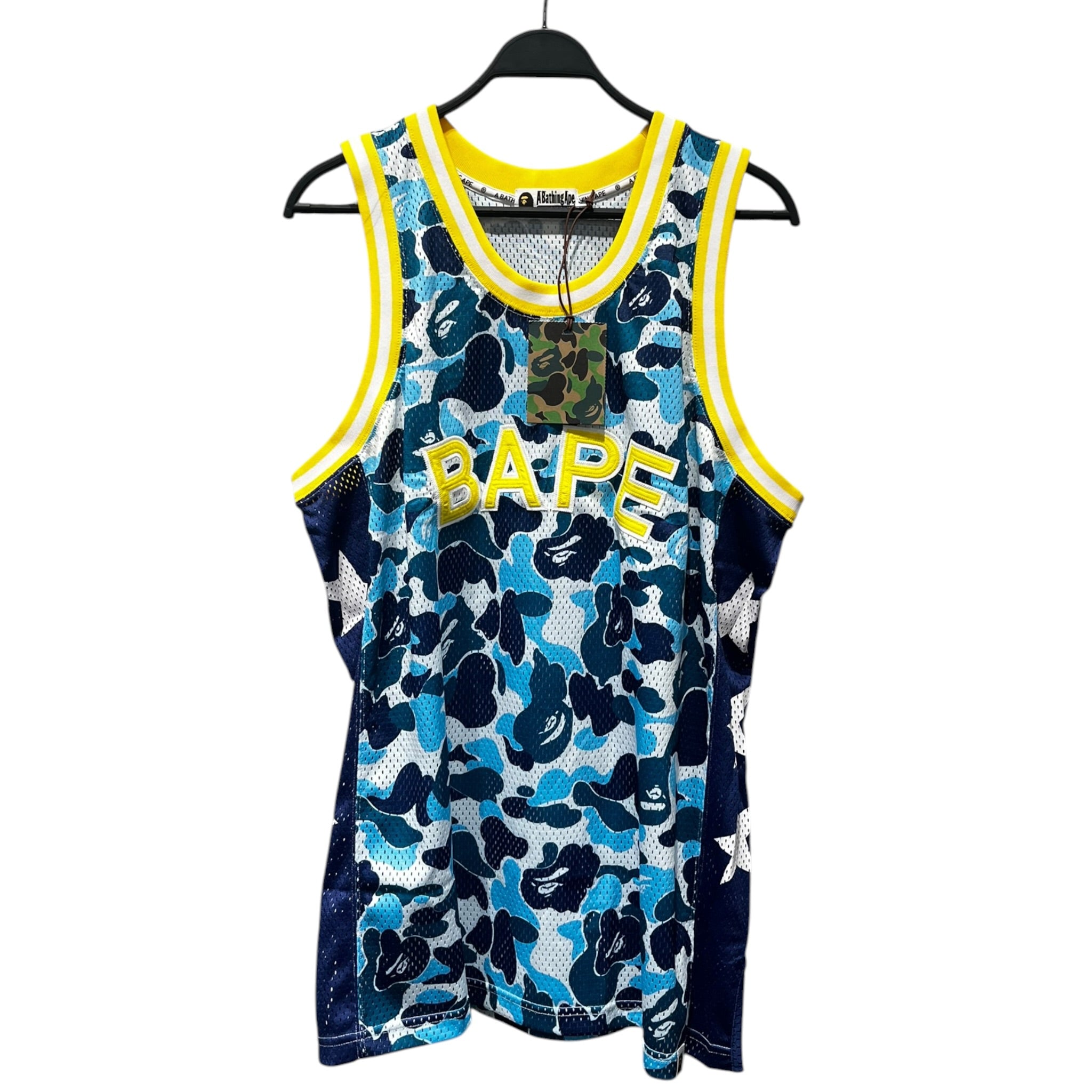 A BATHING APE/Tank Top/XXL/Polyester/BLU/Camouflage/Basketball Jersey view 1