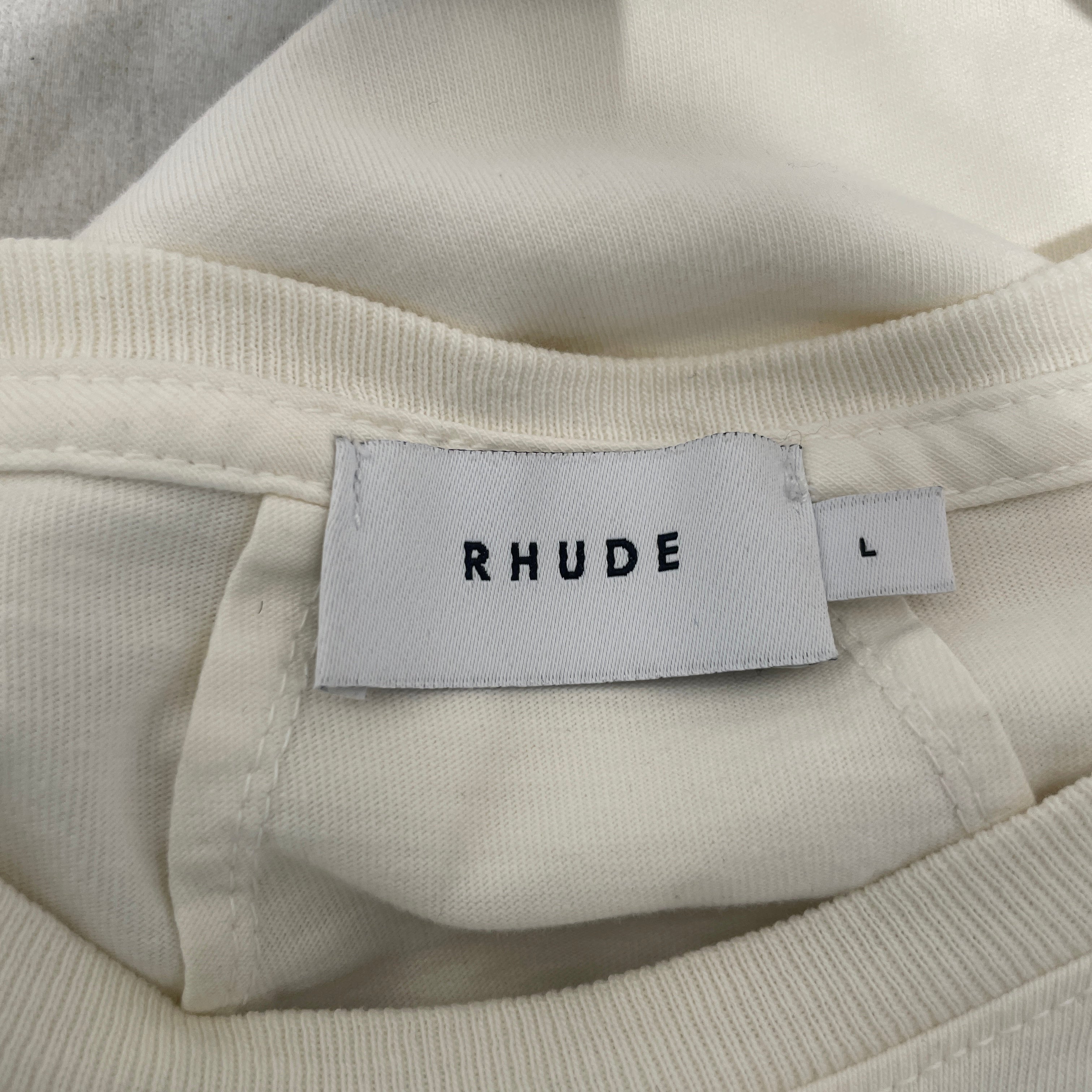 RHUDE/T-Shirt/L/Cotton/WHT/WITH GOD'S HELP view 3