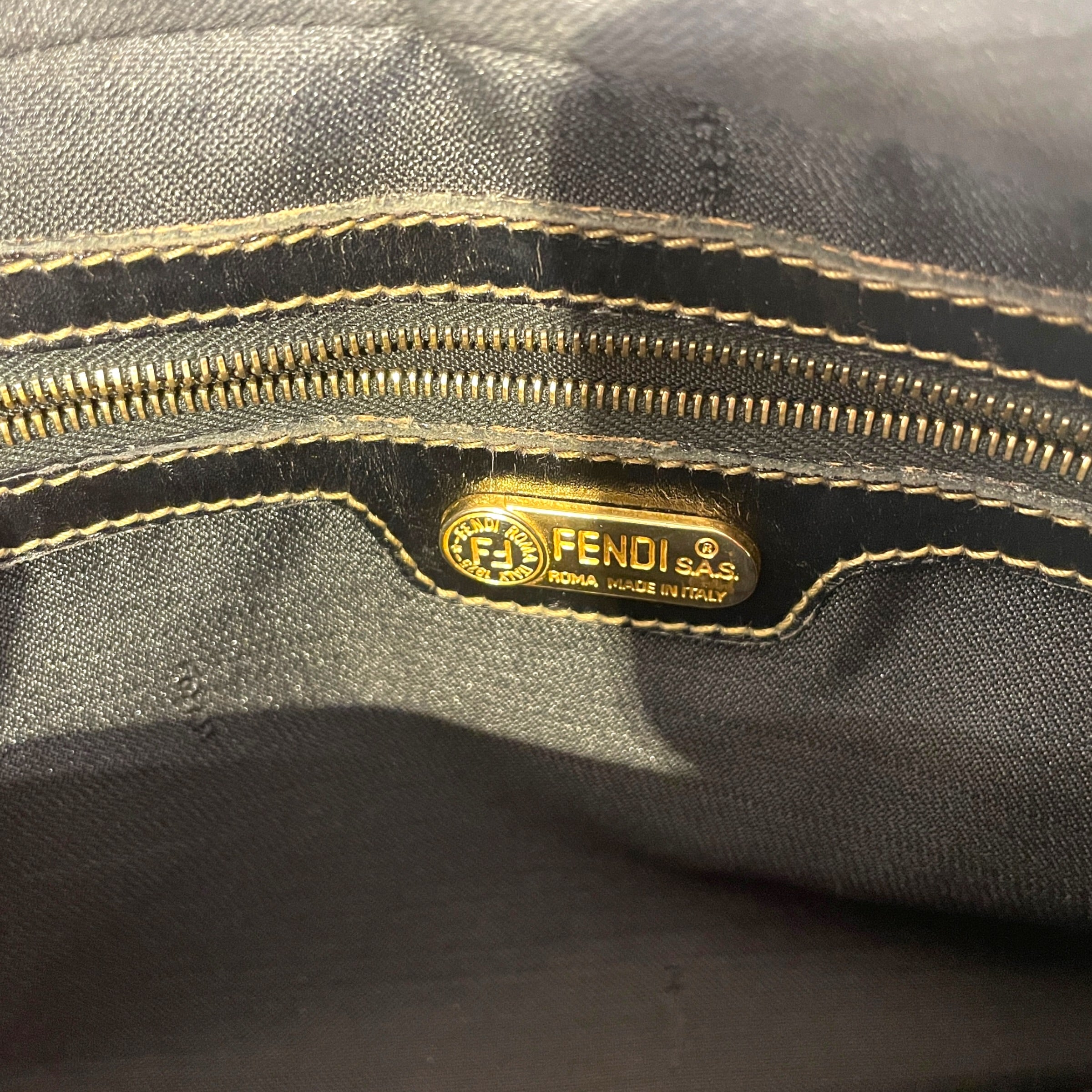 FENDI/Bag/Stripe/Leather/BRW/Stripped Cross body view 8