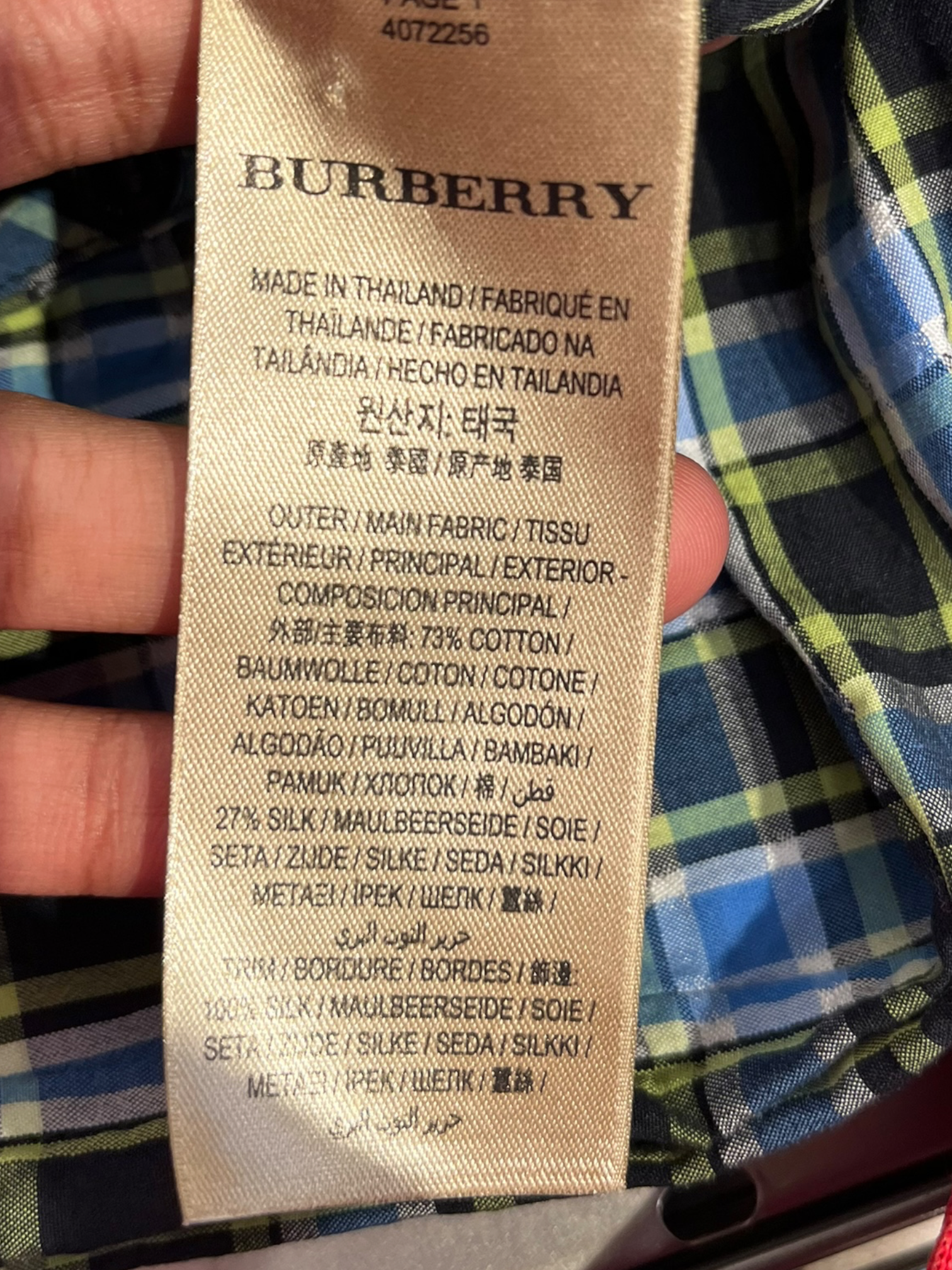 BURBERRY LONDON/LS Shirt/4/Cotton/MLT/Plaid/SAOIRSE PLAID BUTTON UP view 4