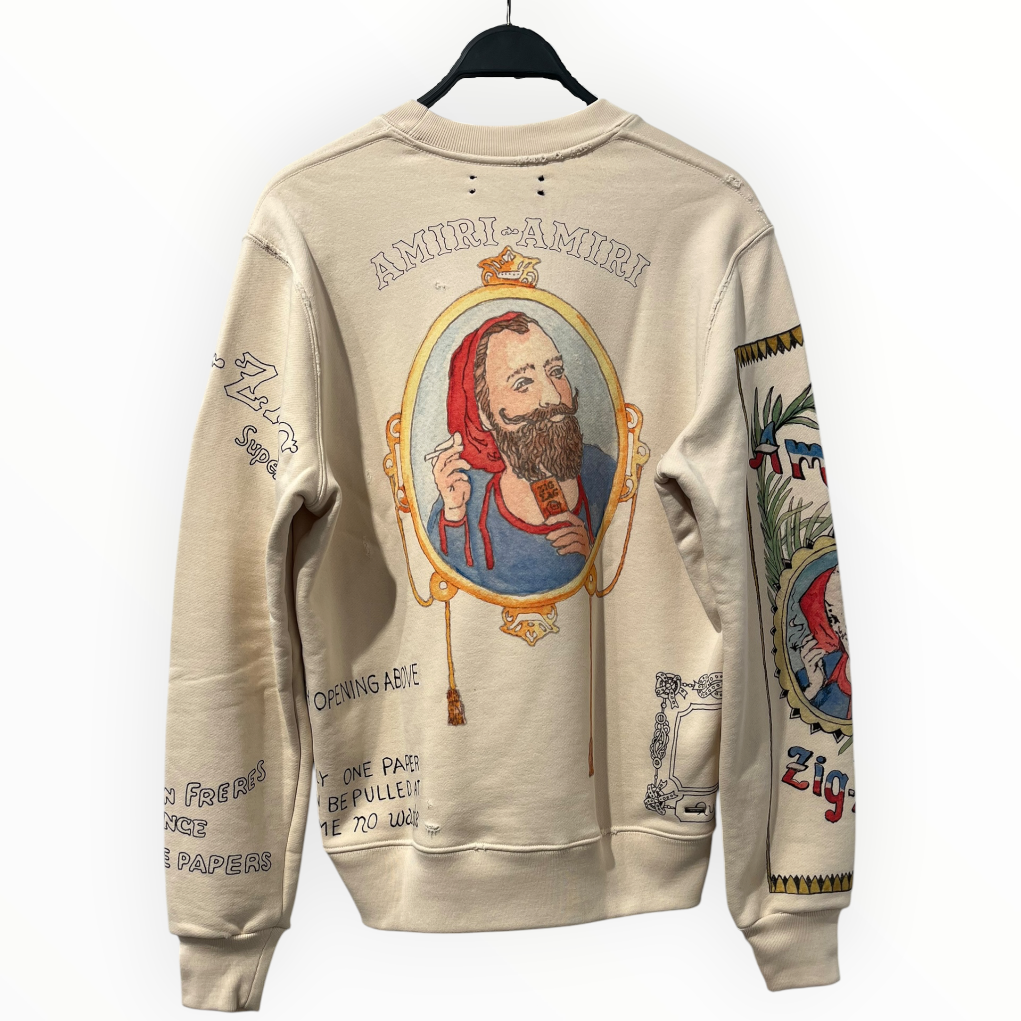 AMIRI/Sweatshirt/XS/All Over Print/Cotton/CRM/SCRIBBLE GRAPHIC CREWNECK view 2