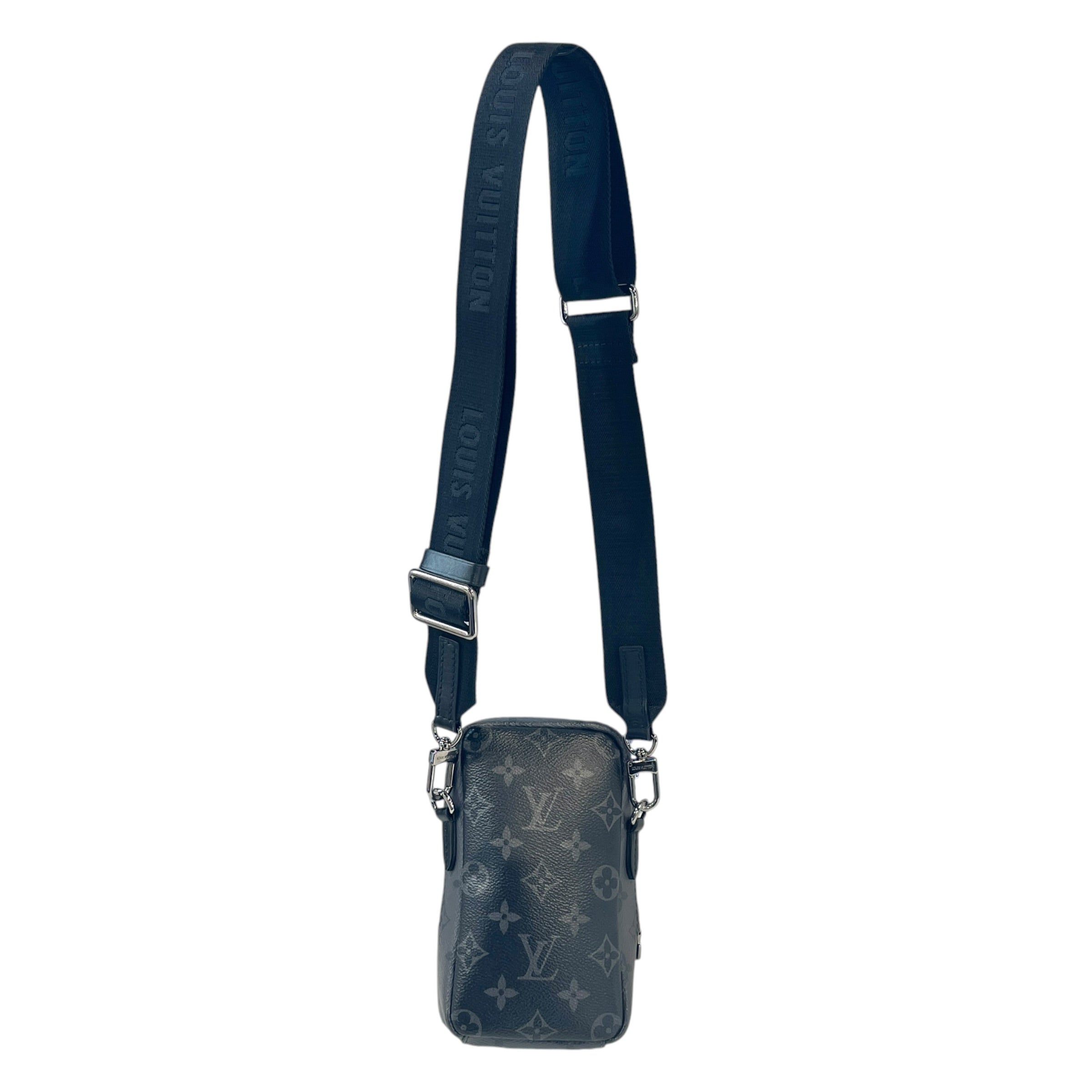 LOUIS VUITTON/Pouch/Monogram/Leather/BLK/DOUBLE PHONE POUCH view 2