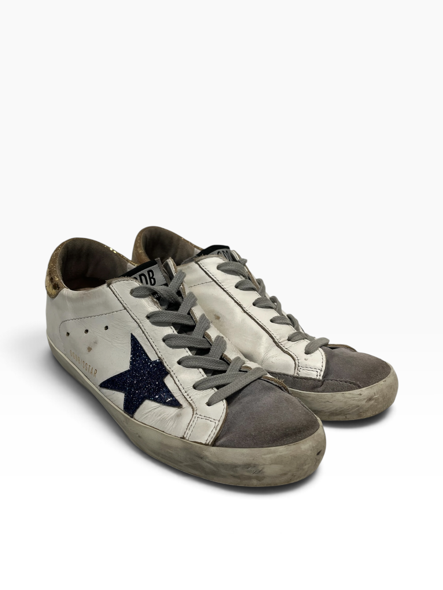 GOLDEN GOOSE/Low-Sneakers/EU 36/Leather/WHT/Purple star | Gold back view 1