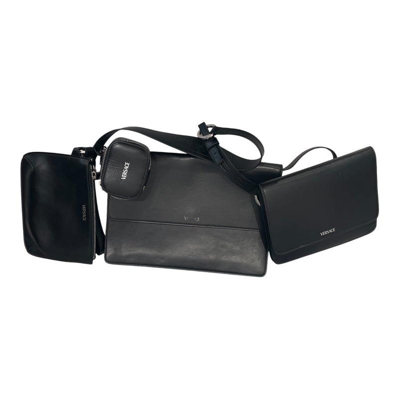 VERSACE/Cross Body Bag/Leather/BLK/MODULAR MESSENGER