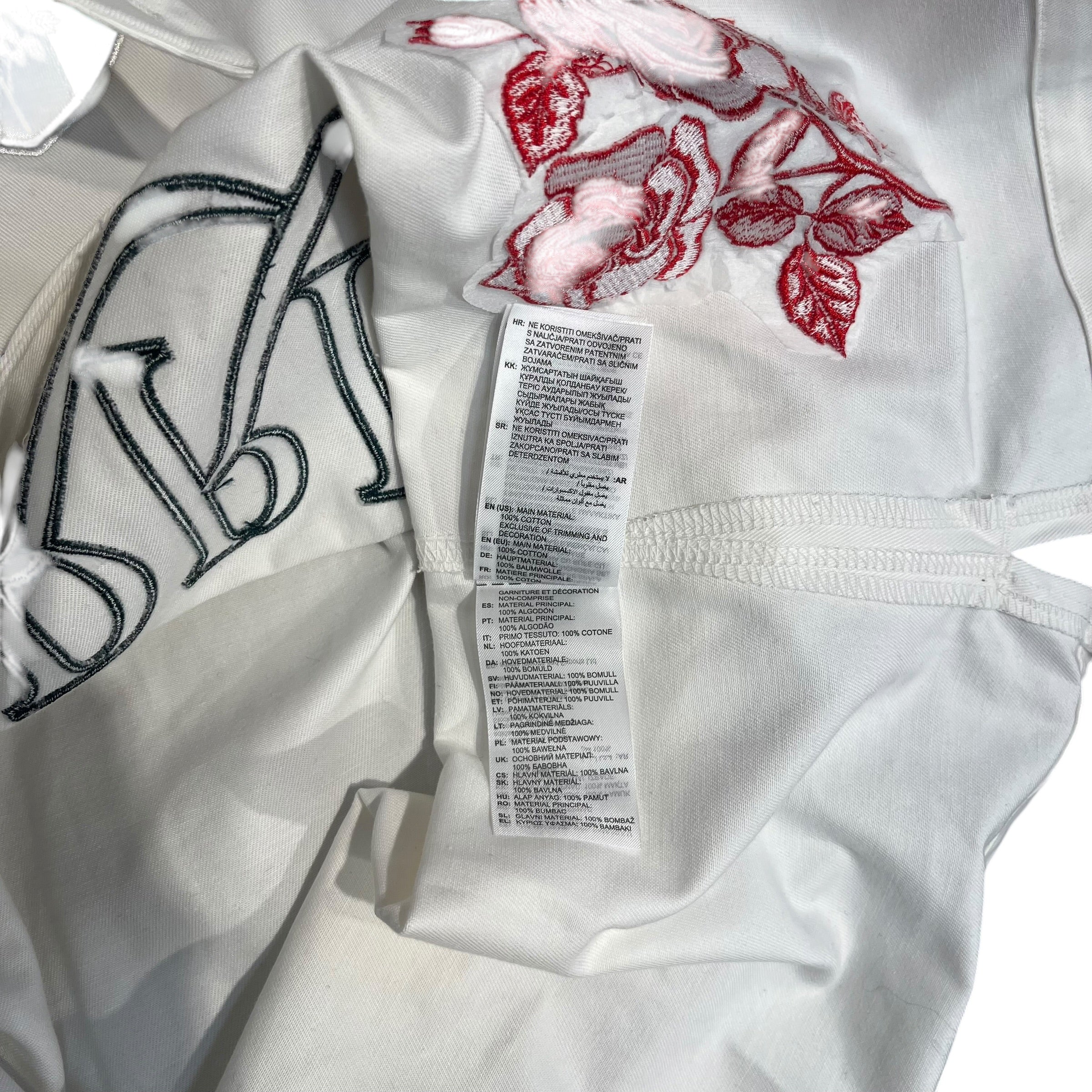 WILLY CHAVARRIA/LS Shirt/XXS/Cotton/WHT/logos on front view 7