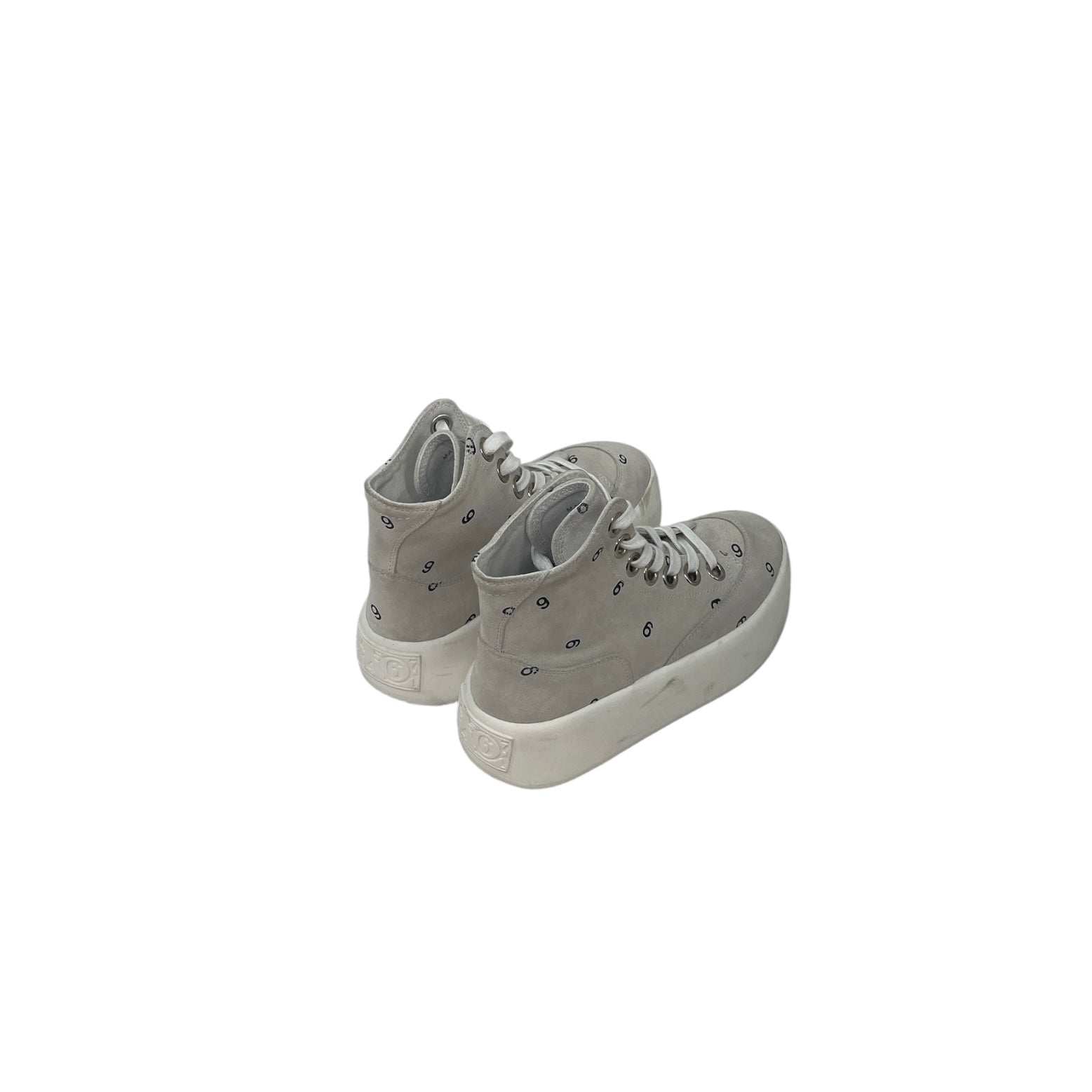 MM6/Hi-Sneakers/EU 35/Suede/WHT/6 PRINT/LIGHT GRY TOP view 2