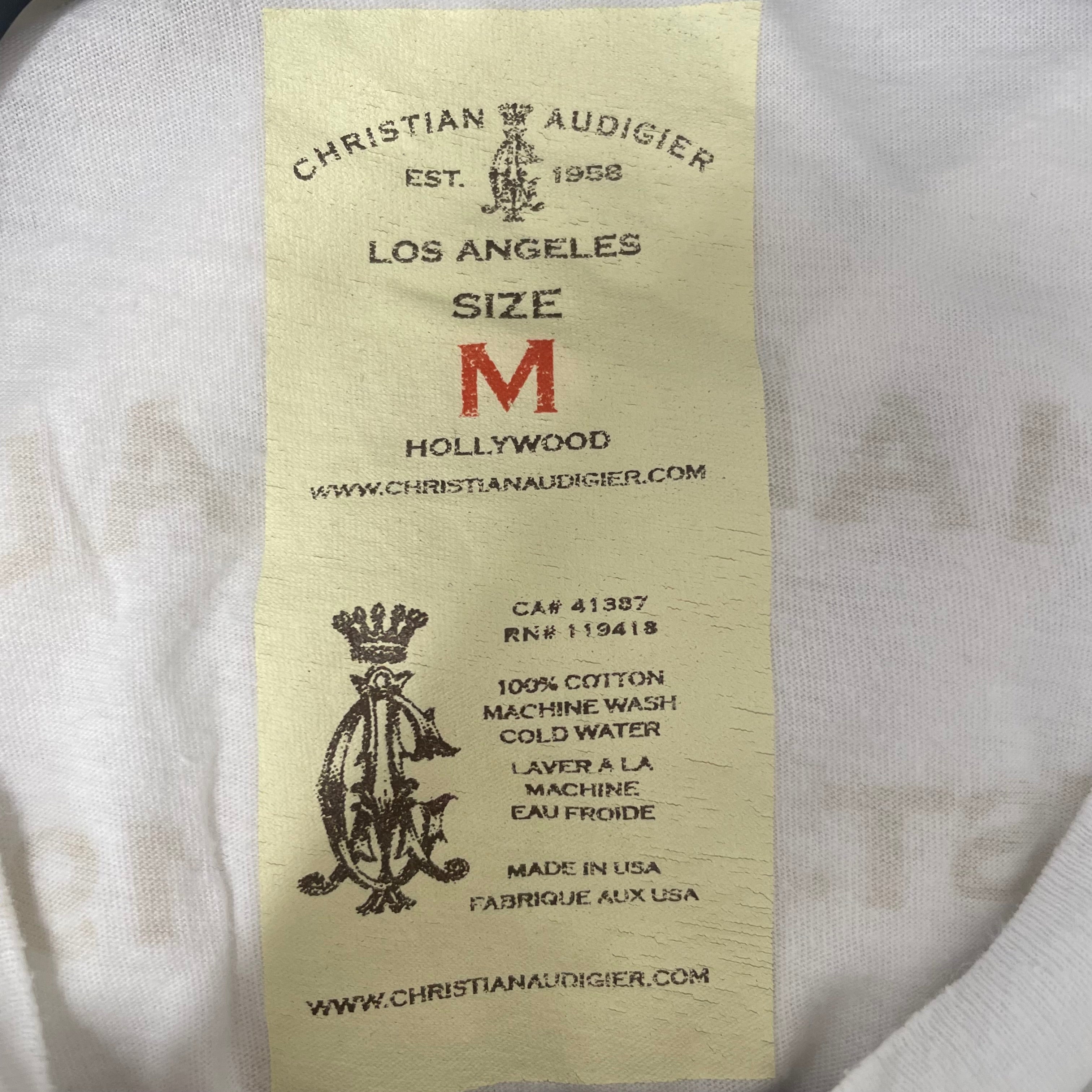CHRISTIAN AUDIGIER/T-Shirt/M/Cotton/WHT/All Over Print/gold gun 'el calor ' view 3