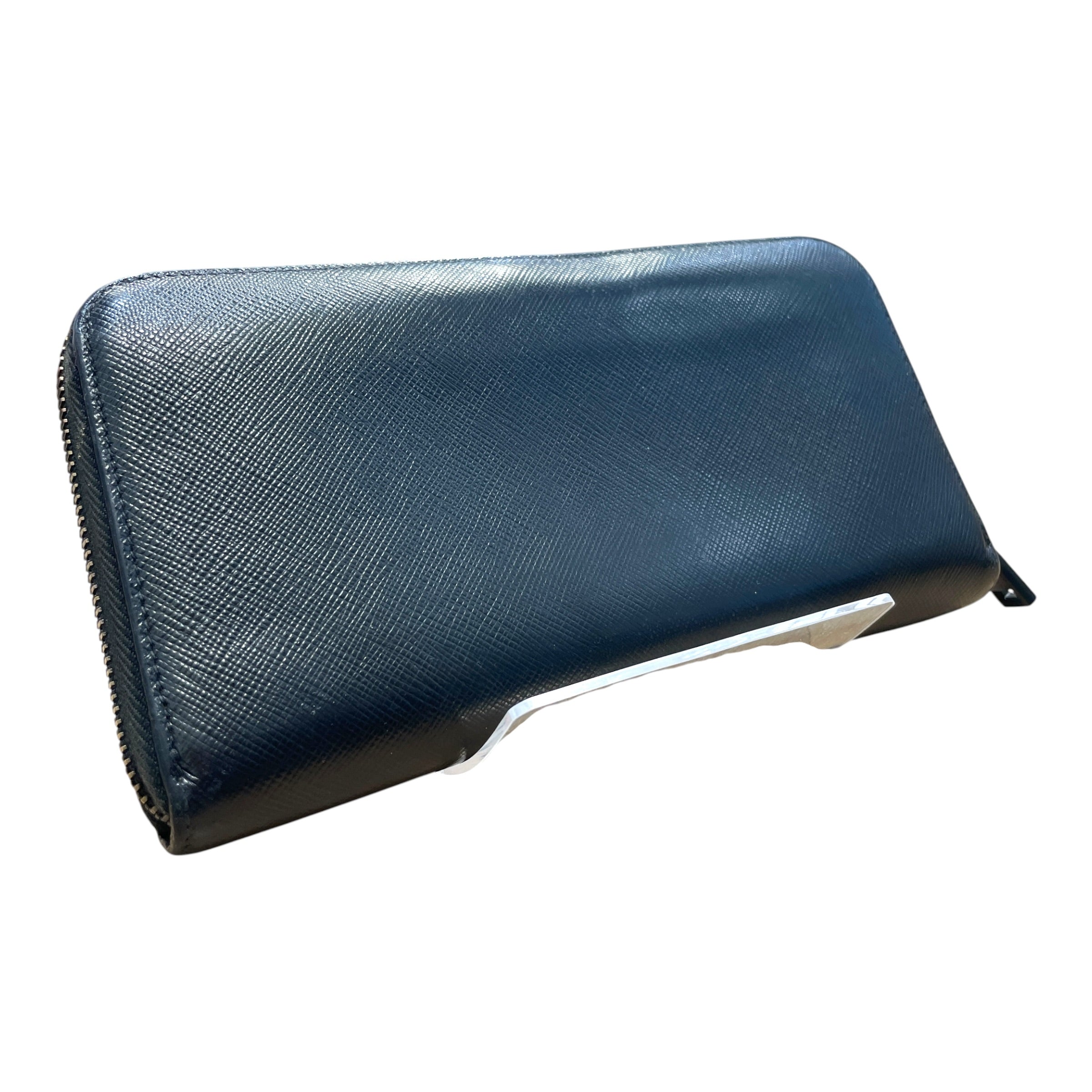 PRADA/Long Wallet/Leather/BLK/L's/Vitello Red Inside Wallet view 2